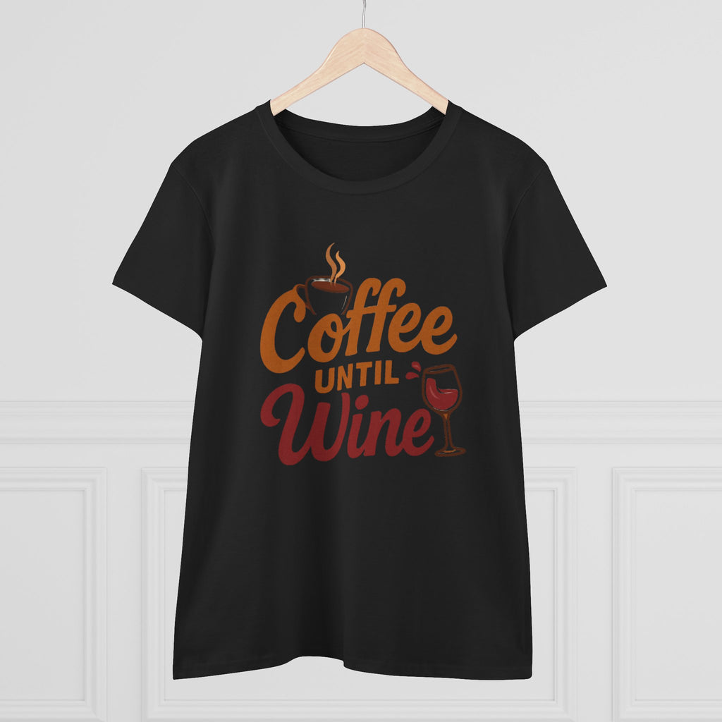Coffee until wine tshirt coffee lovers wine lovers gift for her cozy, Women's Tee, Graphic Tee, Coffee Shirt, Wine Shirt, Funny Shirt