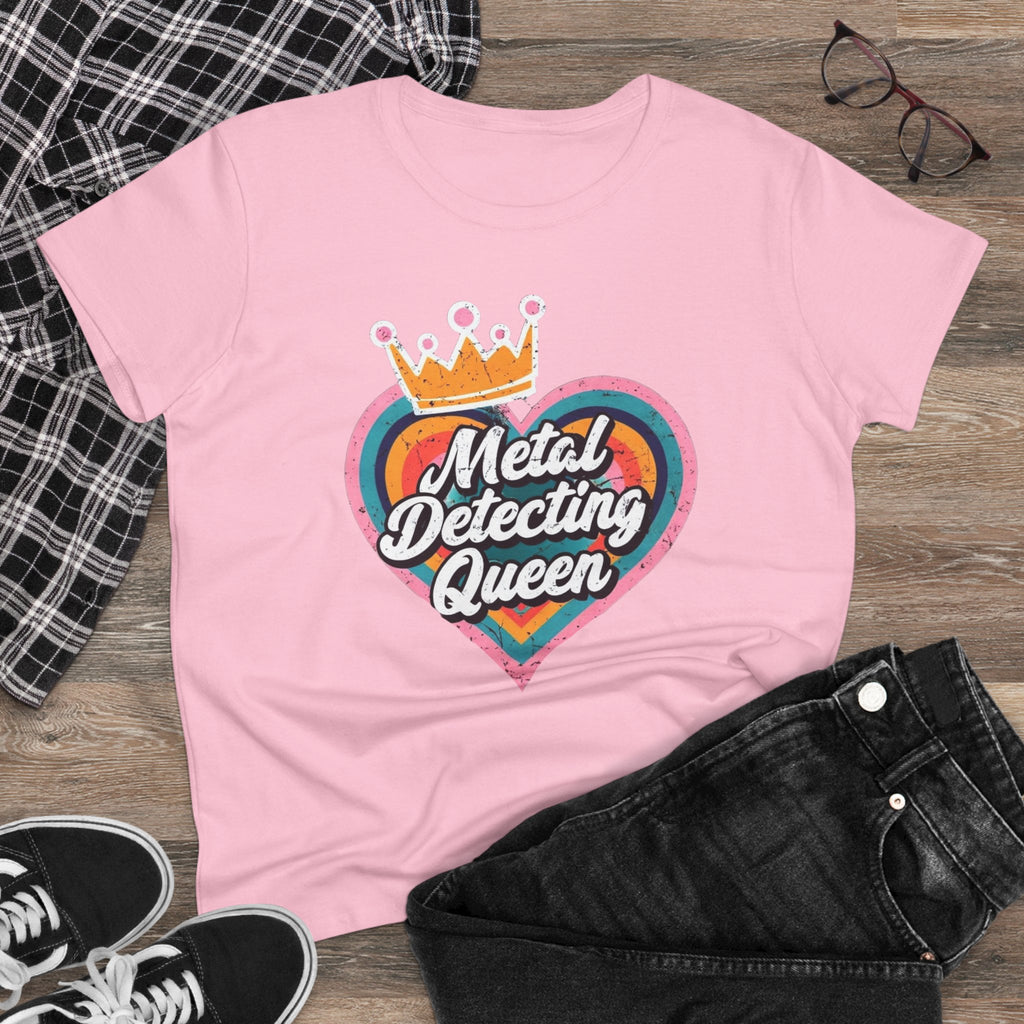 Metal Detecting Queen T-Shirt, Fun Tee for Hobbyists, Gift for Treasure Hunters, Everyday Casual Wear, Perfect for Outdoors
