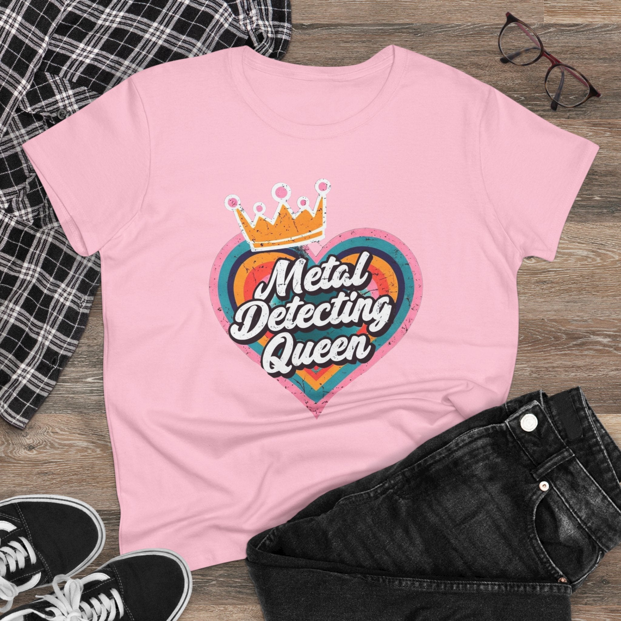 Metal Detecting Queen T-Shirt, Fun Tee for Hobbyists, Gift for Treasure Hunters, Everyday Casual Wear, Perfect for Outdoors