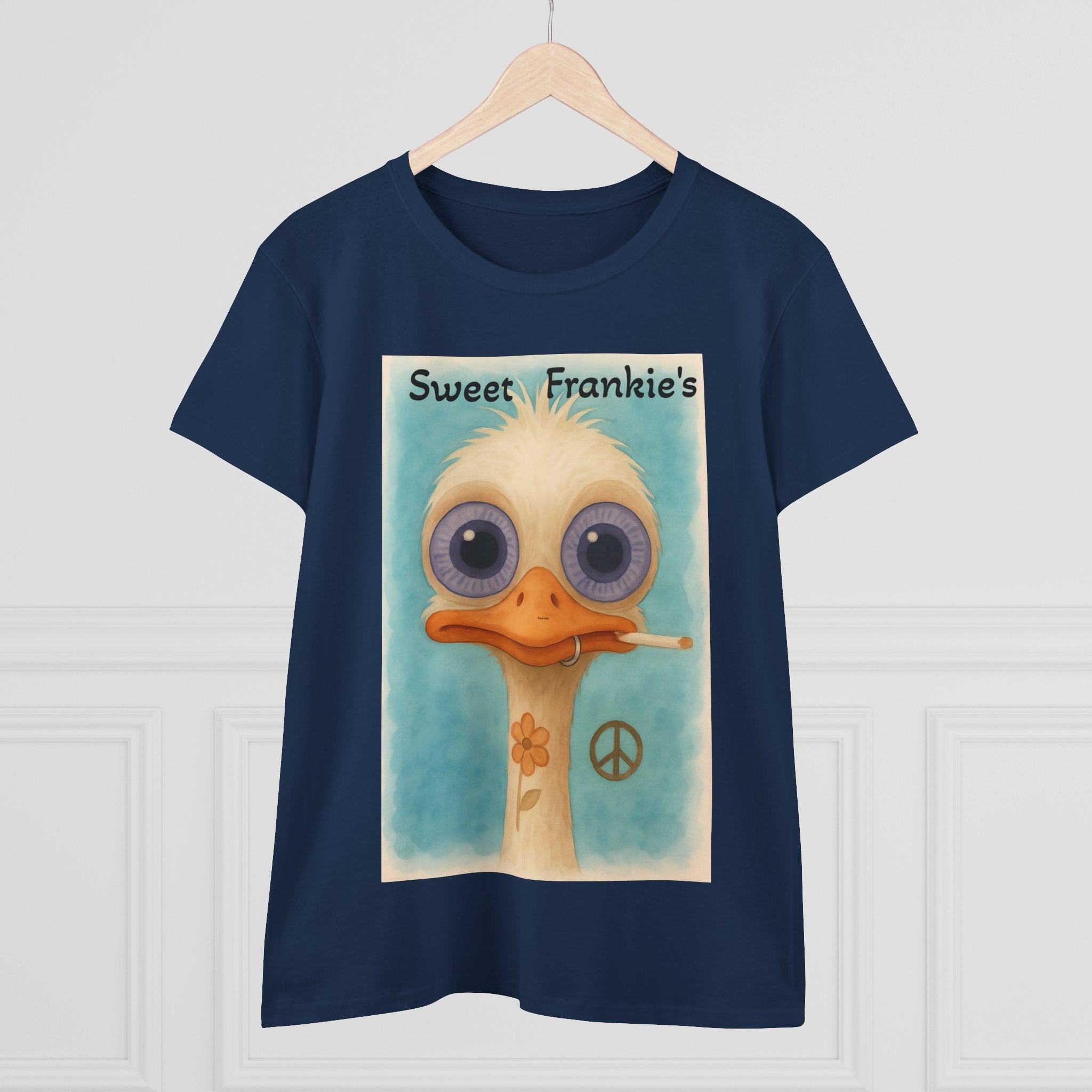 T-Shirt, Sweet Frankies Ostrich Graphic Tee, Funny Tee, Women's Graphic Shirt, Gift for Her, Women's Cotton Shirt social justice wear