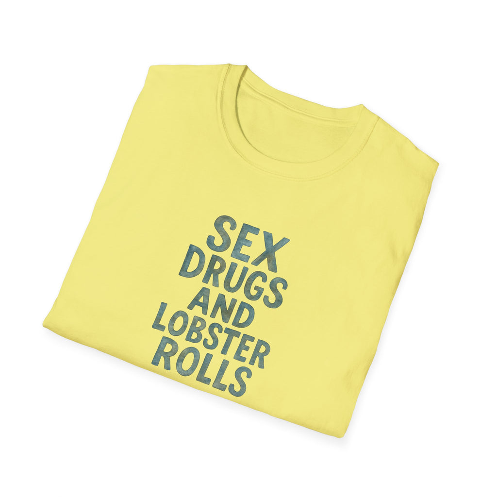 Seafood Love Her Gift Unisex Softstyle T-Shirt, Lobster Roll Tee, Beach Lover Shirt, Summertime Apparel, Funny Foodie Top