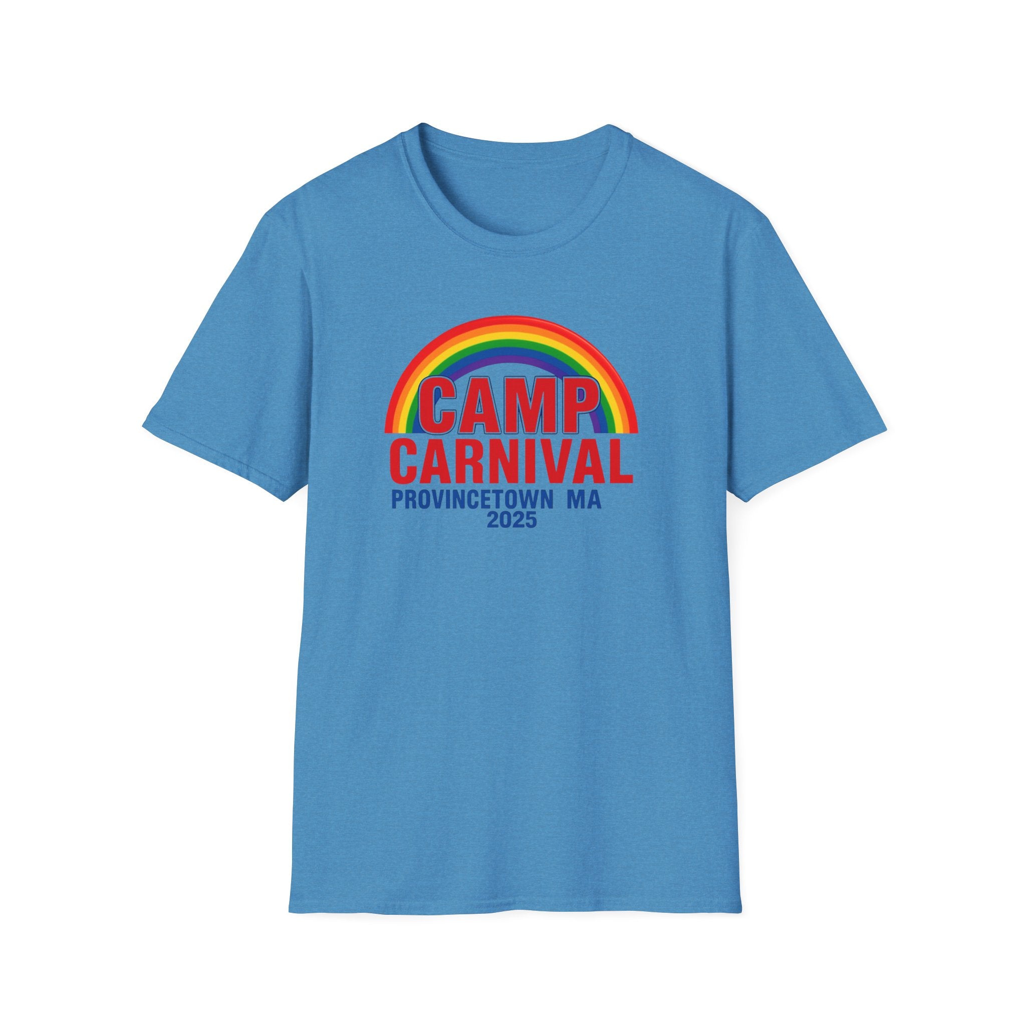 Rainbow Camp Carnival Ptown Unisex T-Shirt, LGBTQ+ Pride Apparel, Summer Festival Top, Gift for Camp Lovers, 2025 Event Shirt