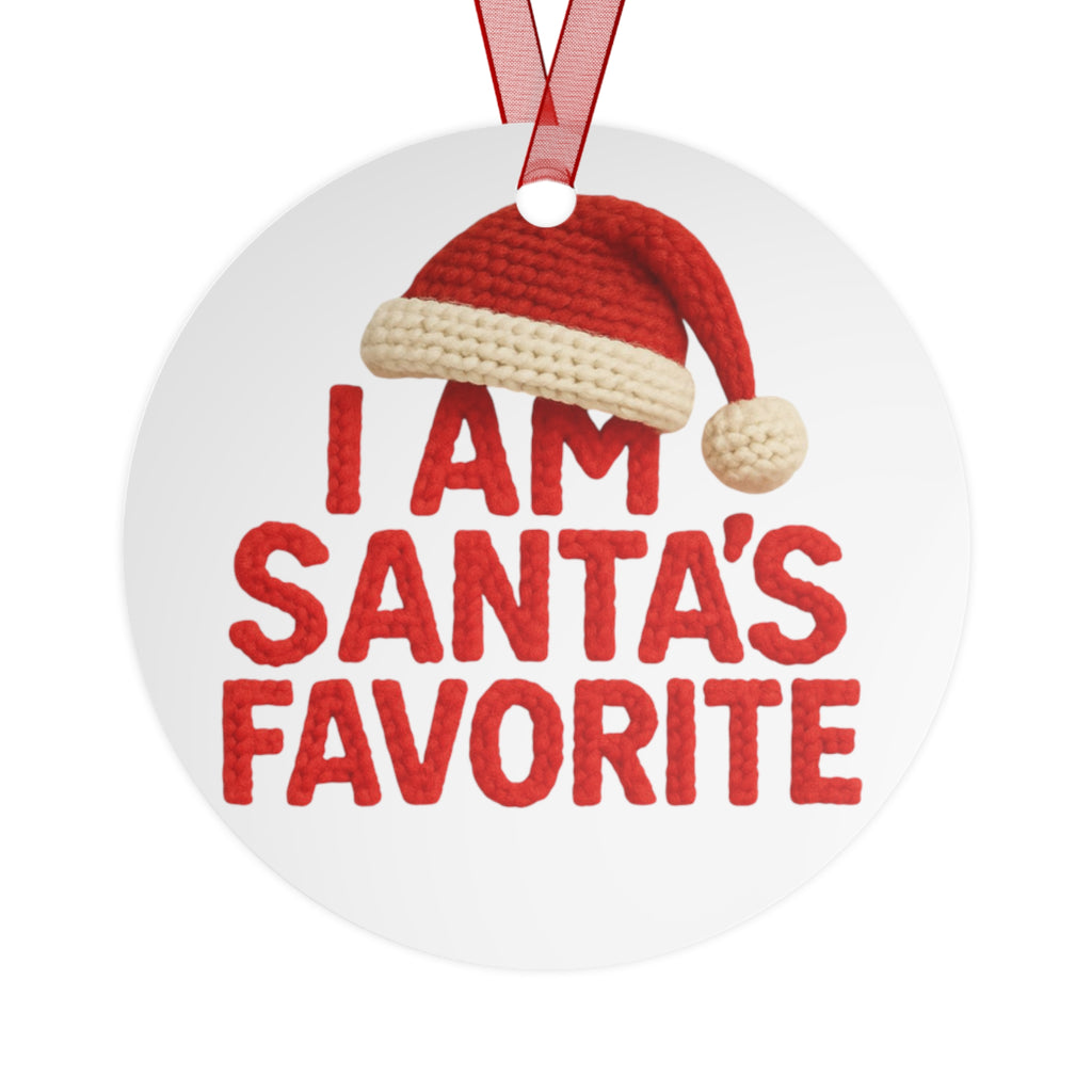 I Am Santa’s Favorite Metal Ornament — Funny Christmas Tree Decoration