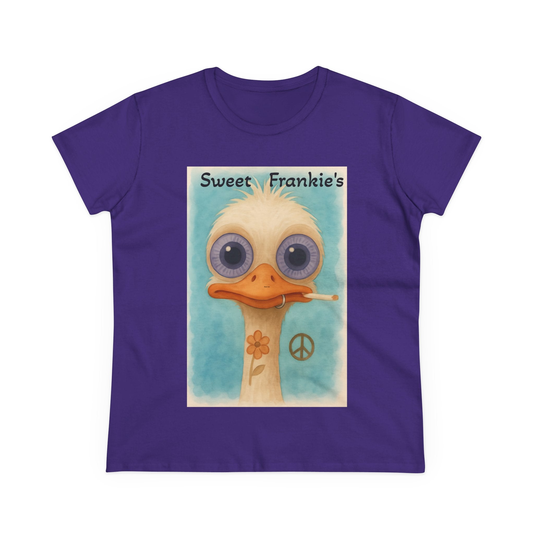 T-Shirt, Sweet Frankies Ostrich Graphic Tee, Funny Tee, Women's Graphic Shirt, Gift for Her, Women's Cotton Shirt social justice wear