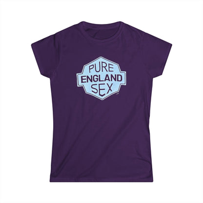 Pure England Sex Tee, Casual Women's Shirt, Funny Graphic Top, Gift for Her, Summer Fashion, Trendy Softstyle Tee white lotus