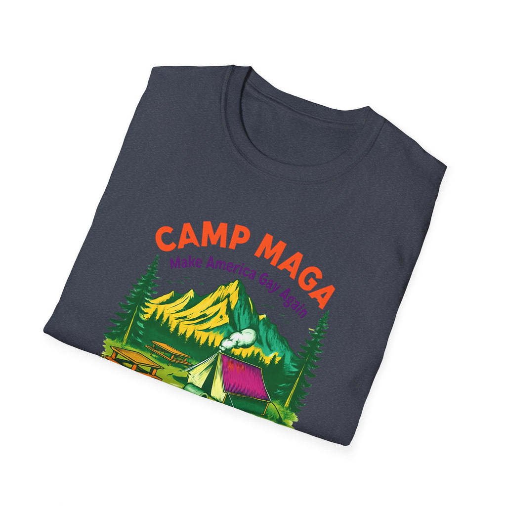 Camp MAGA Unisex make America gay again carnival Softstyle T-Shirt - Make America Gay Again, LGBTQ Pride Shirt, Camping Tee, Gift for [...]