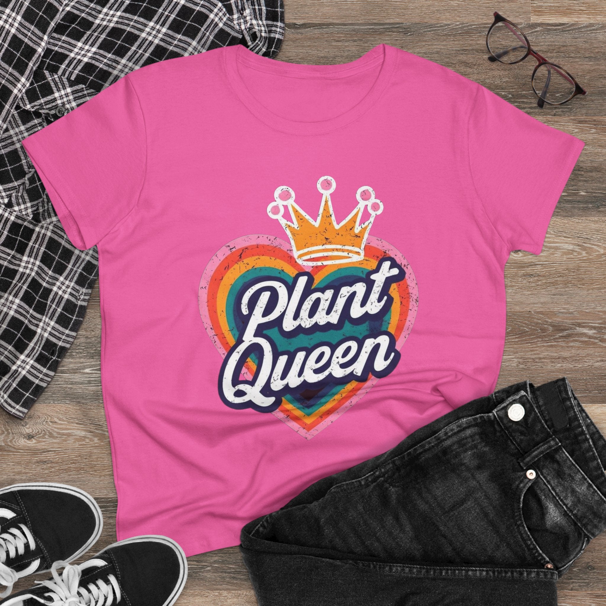 BoHo Plant Queen Women vintage Tee, Gardening Flowers Shirt, Plant Lover Gift, Botanical Graphic Top, Earthy Vibes T-Shirt