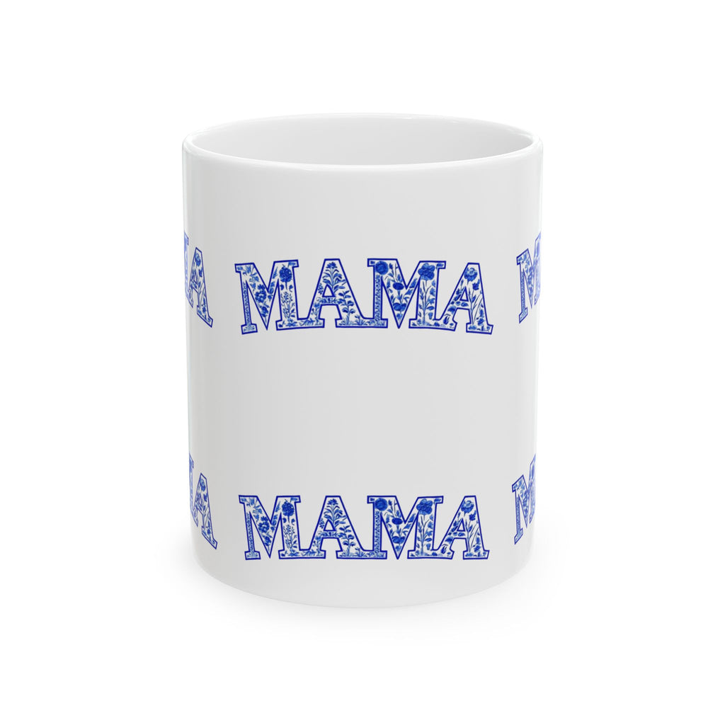 Blue Floral "Mama" Ceramic Mug, Perfect Gift for Mother's Day, Tea Lovers, Coffee Lovers, Birthday, Home Decor, Kitchen Chinoiserie