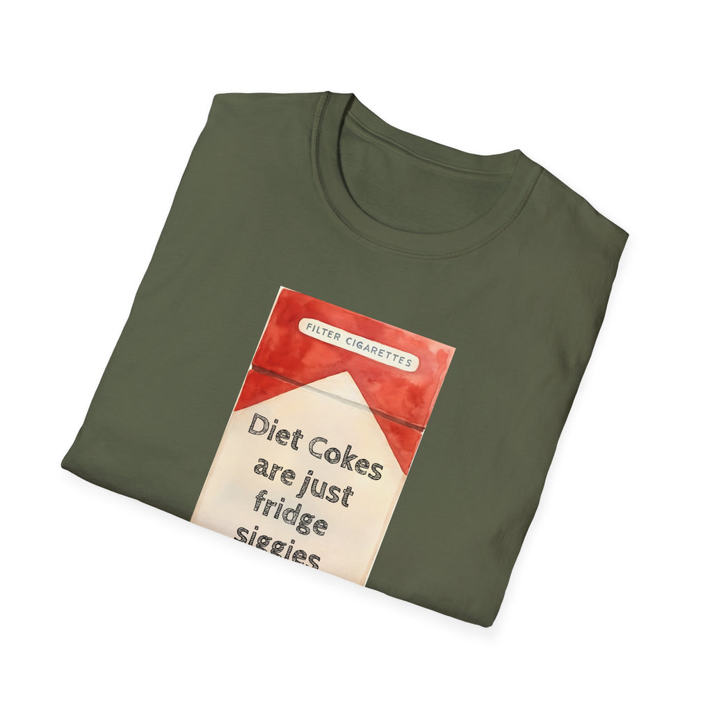 Retro Cool Diet Cola Unisex Softstyle T-Shirt, Fridge Siggies Smokers Gift Tee, Vintage Soda Pop Shirt smoker gift reds