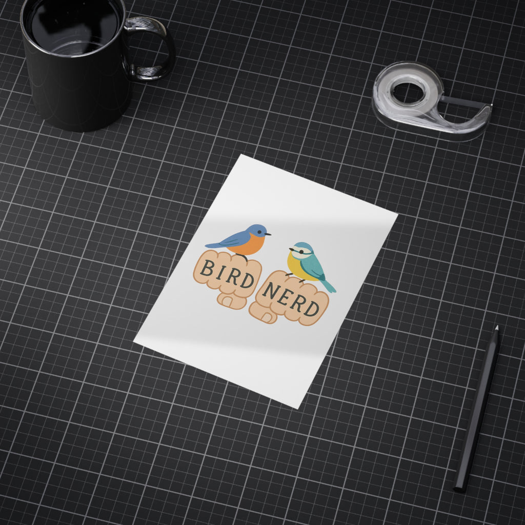 Bird Nerd Unframed Prints, Nature Lover Artwork, Bird Decor, Gift for Birdwatchers, Cute Wall Art for Home Birding gift knuckle, tattoos