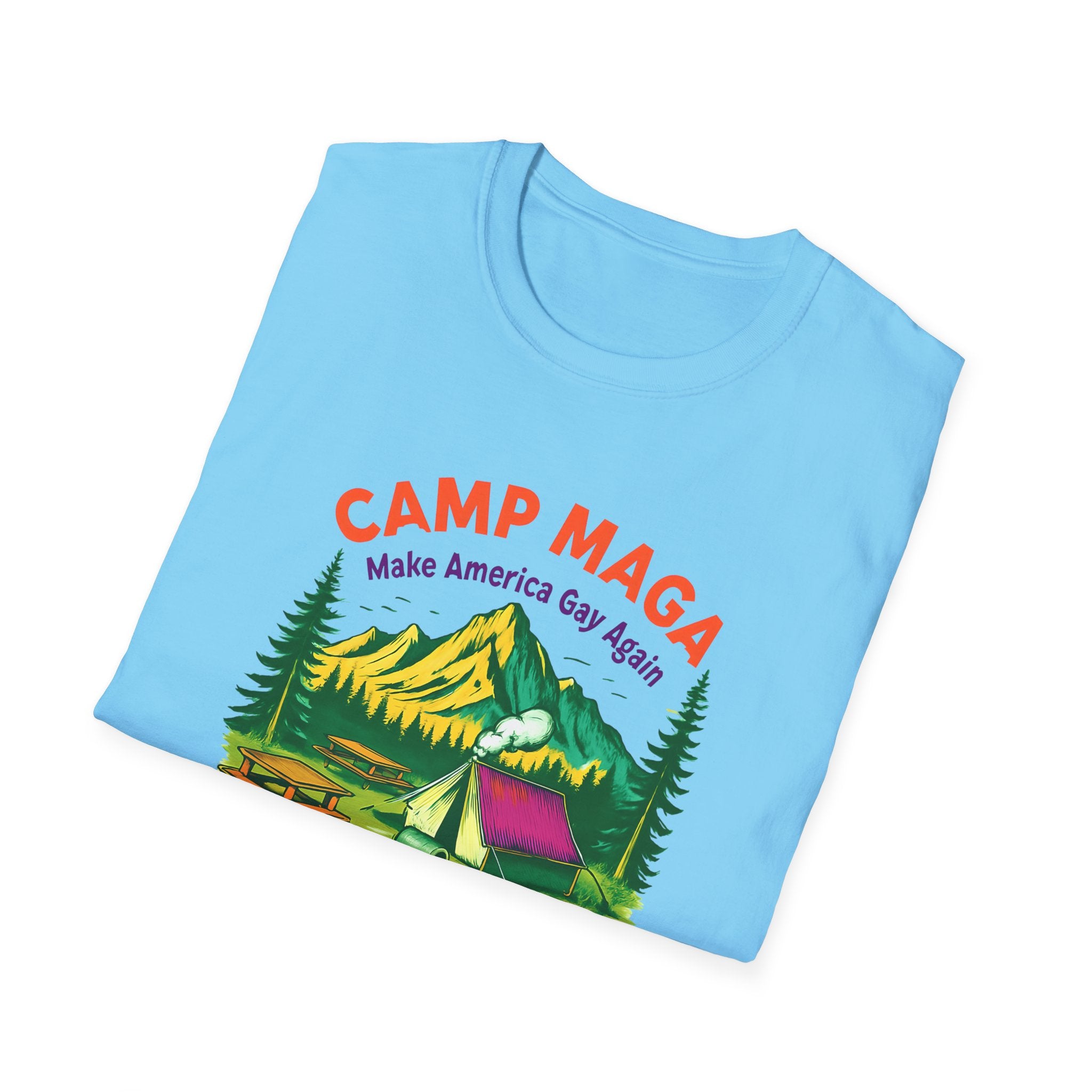 Camp MAGA Unisex make America gay again carnival Softstyle T-Shirt - Make America Gay Again, LGBTQ Pride Shirt, Camping Tee, Gift for [...]