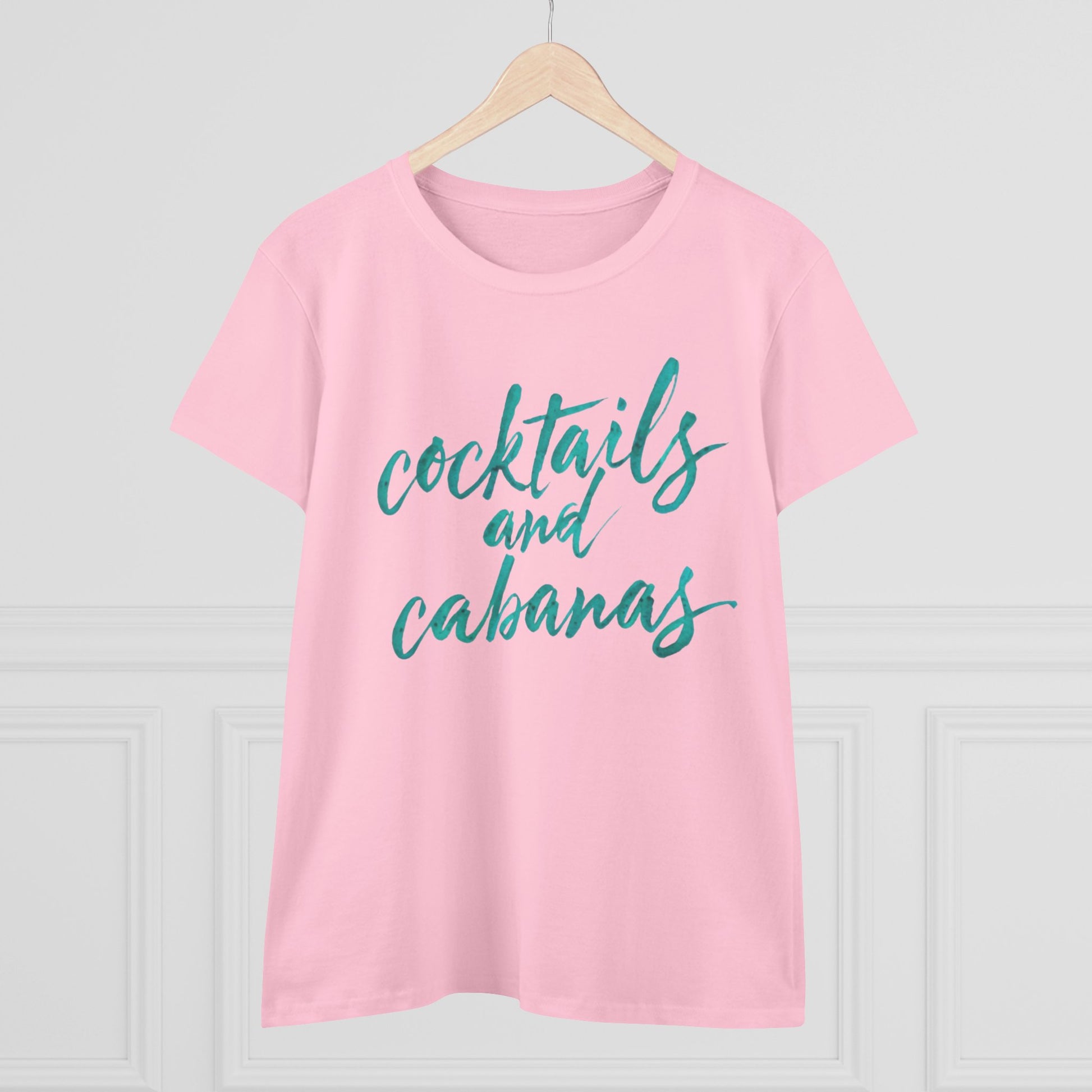 Cocktails and Cabanas Tee - Women&#039;s Midweight Cotton Shirt, Beachwear, Summer Top, Vacation Outfit, Casual Wear, Gift for Her, Pool