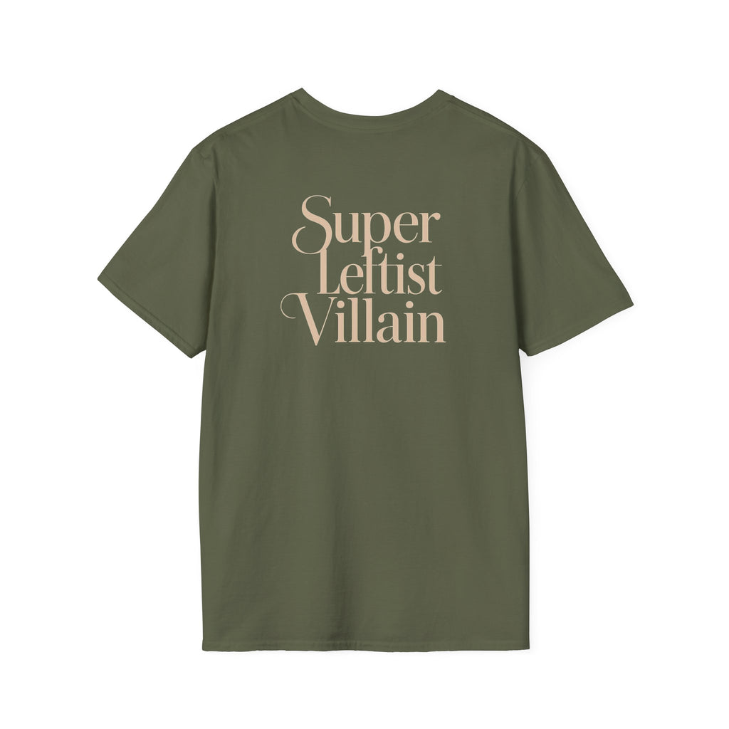 Super Leftist Villain Softstyle T-Shirt, Anti Trump Activist Shirt, Political Streetwear, Leftist Peace Love Tee, Social Justice Gift