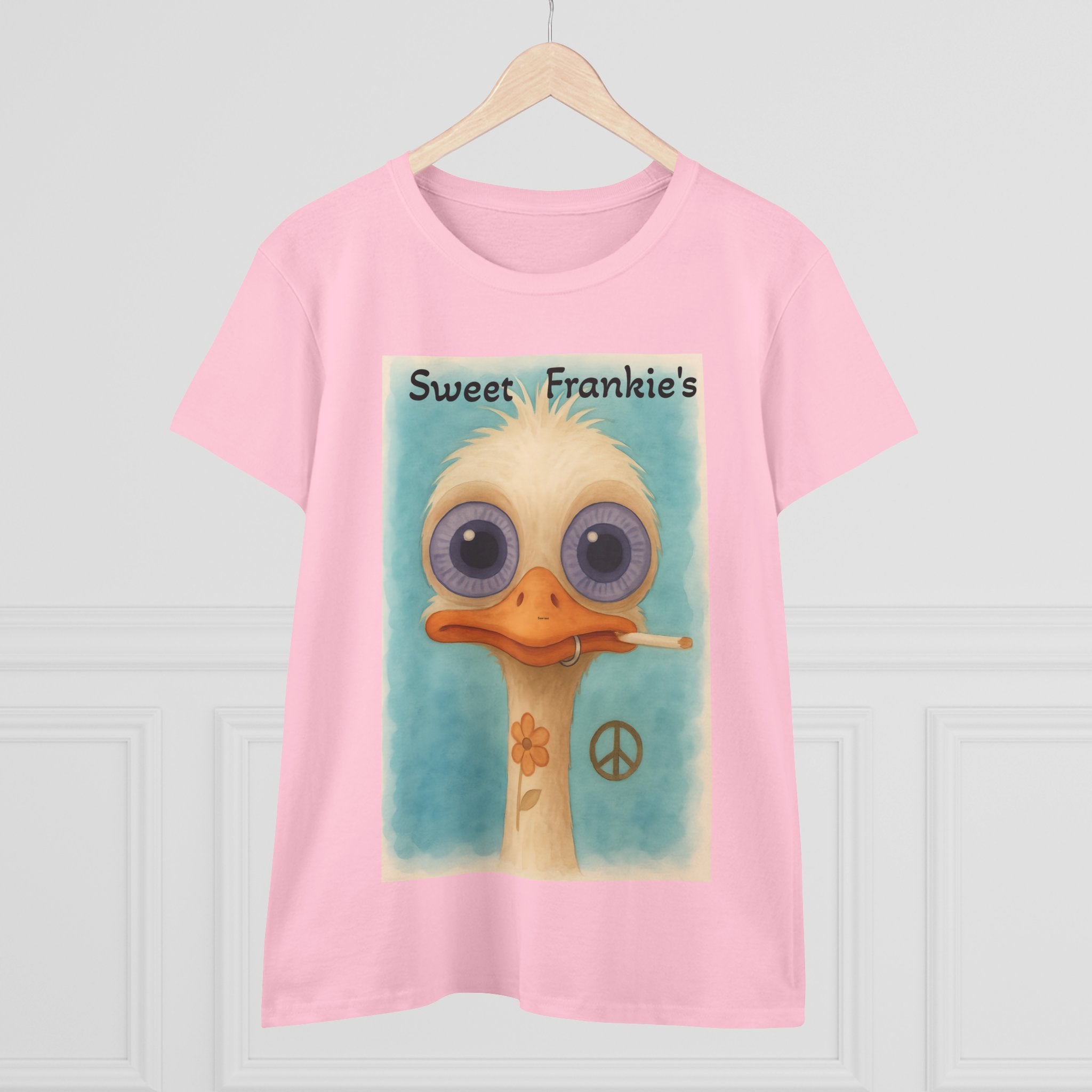 T-Shirt, Sweet Frankies Ostrich Graphic Tee, Funny Tee, Women's Graphic Shirt, Gift for Her, Women's Cotton Shirt social justice wear
