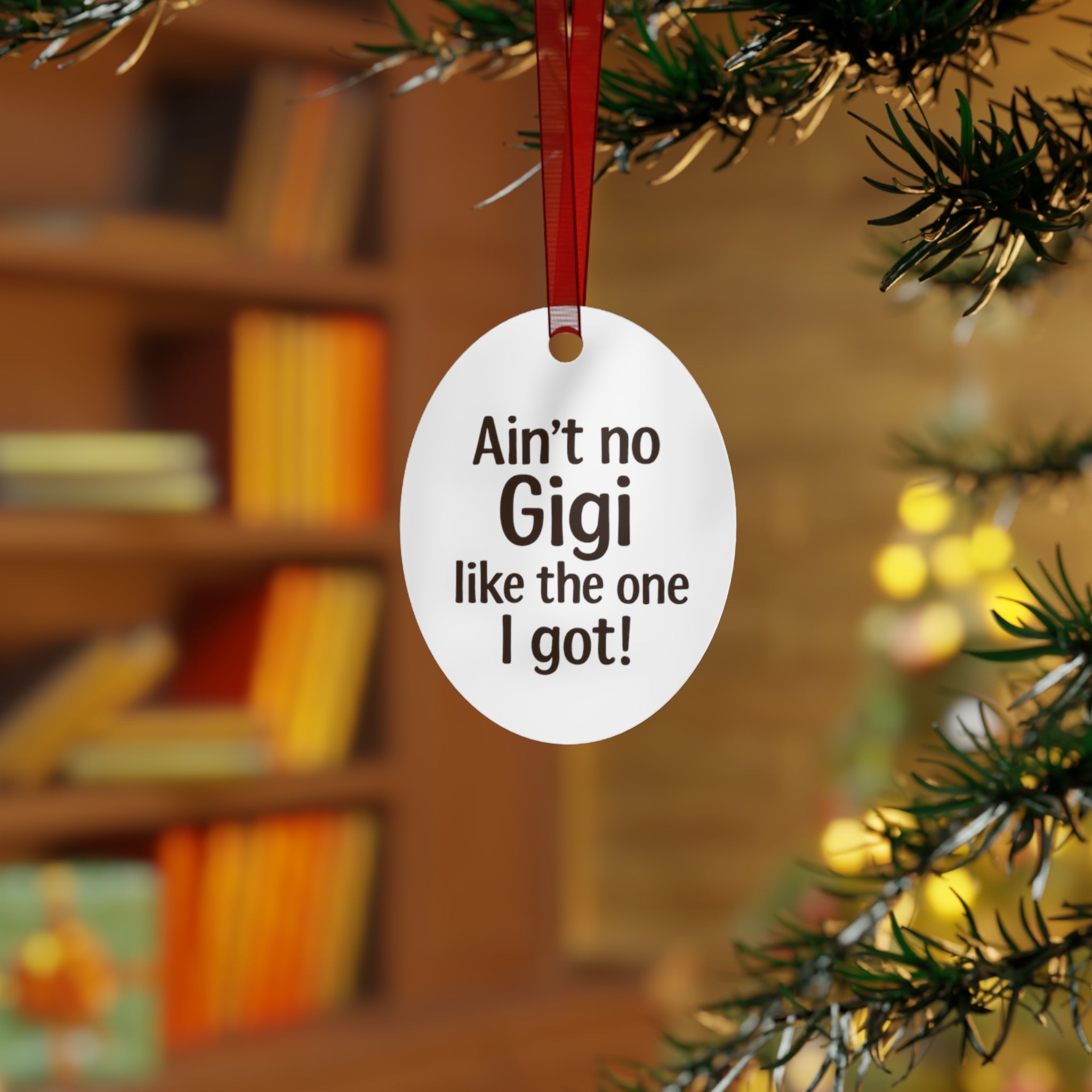 Festive personalized gift.  Metal Ornaments add a name! Nana, Mimi you decide.
