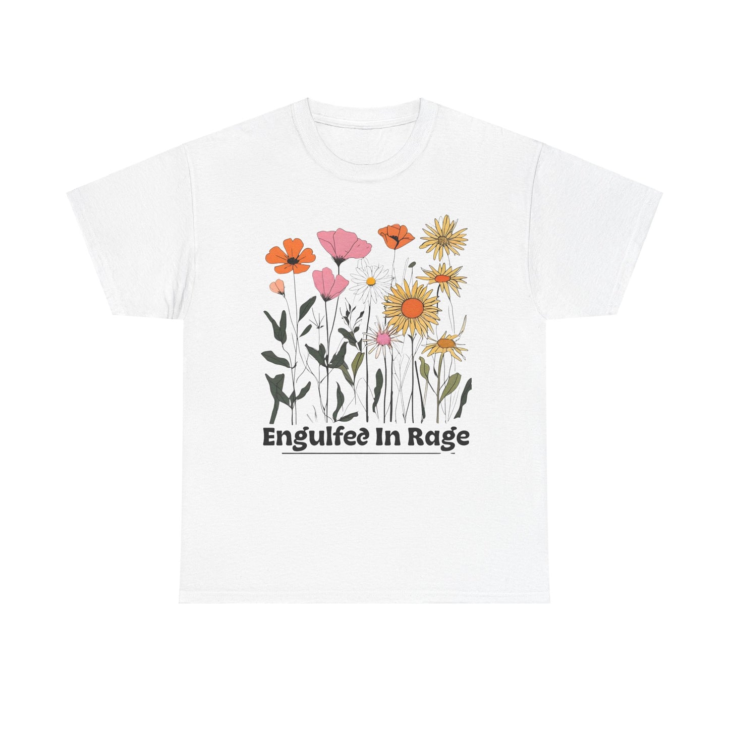 Engulfed in Rage Tee, Anger T-Shirt, Unisex Graphic Shirt, Emotion Top, Heavy Cotton Tee for Men and Women