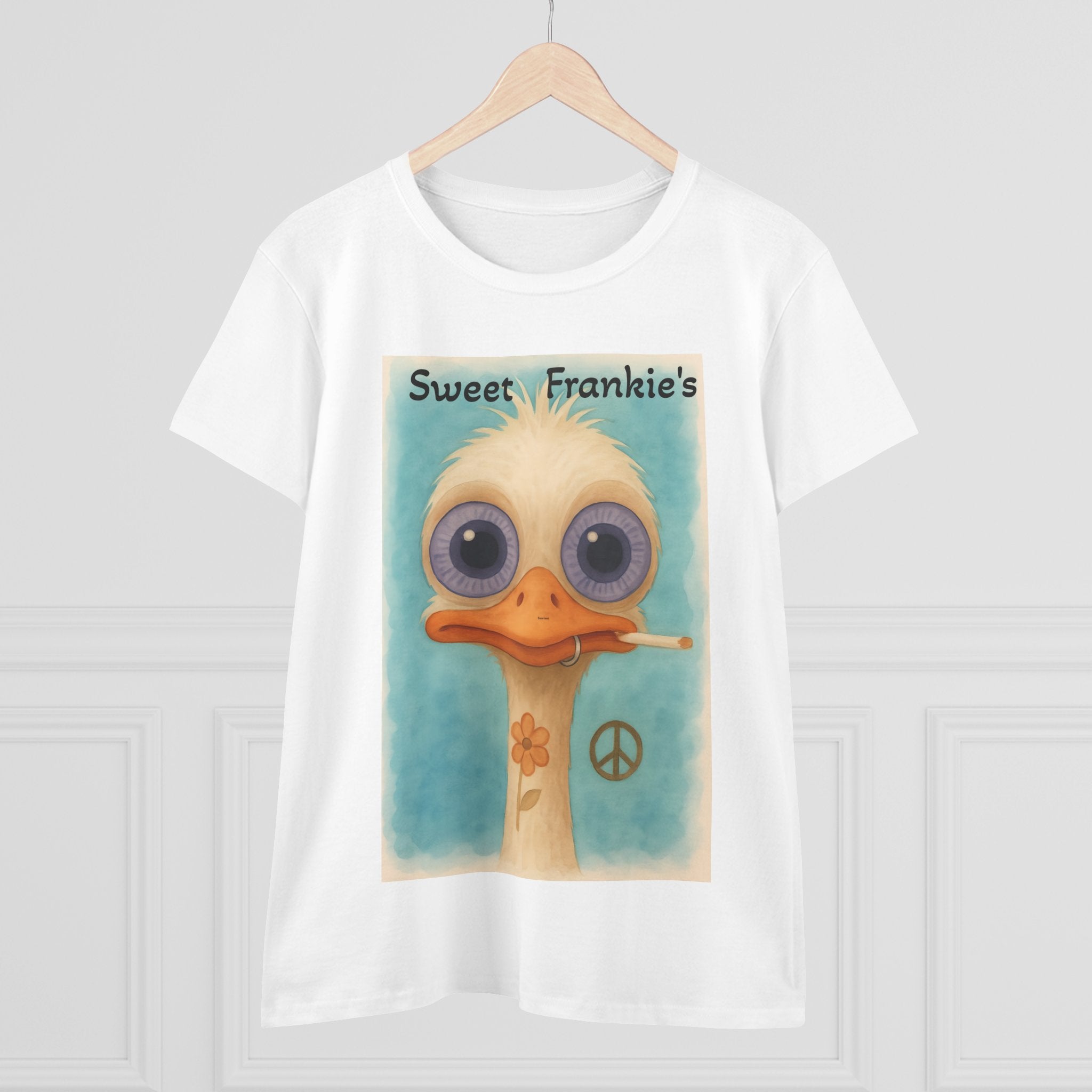 T-Shirt, Sweet Frankies Ostrich Graphic Tee, Funny Tee, Women's Graphic Shirt, Gift for Her, Women's Cotton Shirt social justice wear