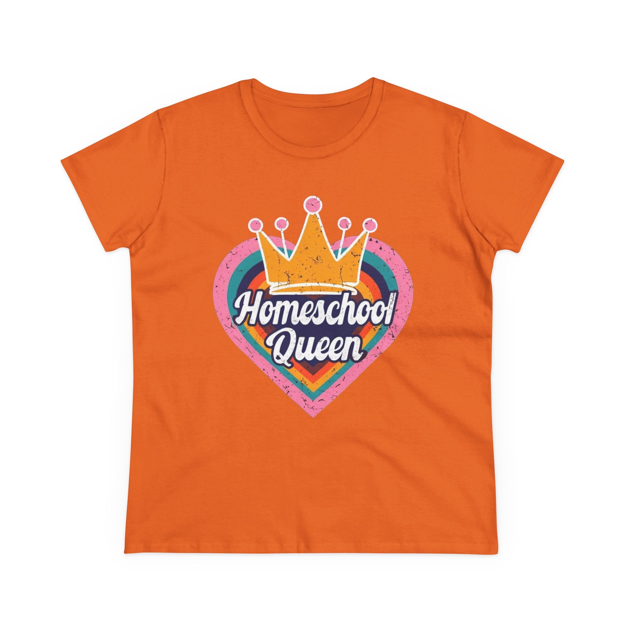 Homeschool Queen Cotton Tee, Cute Tee for Moms, Colloquial Gift for Homeschoolers, Fun Educational Apparel, Perfect for Back to School