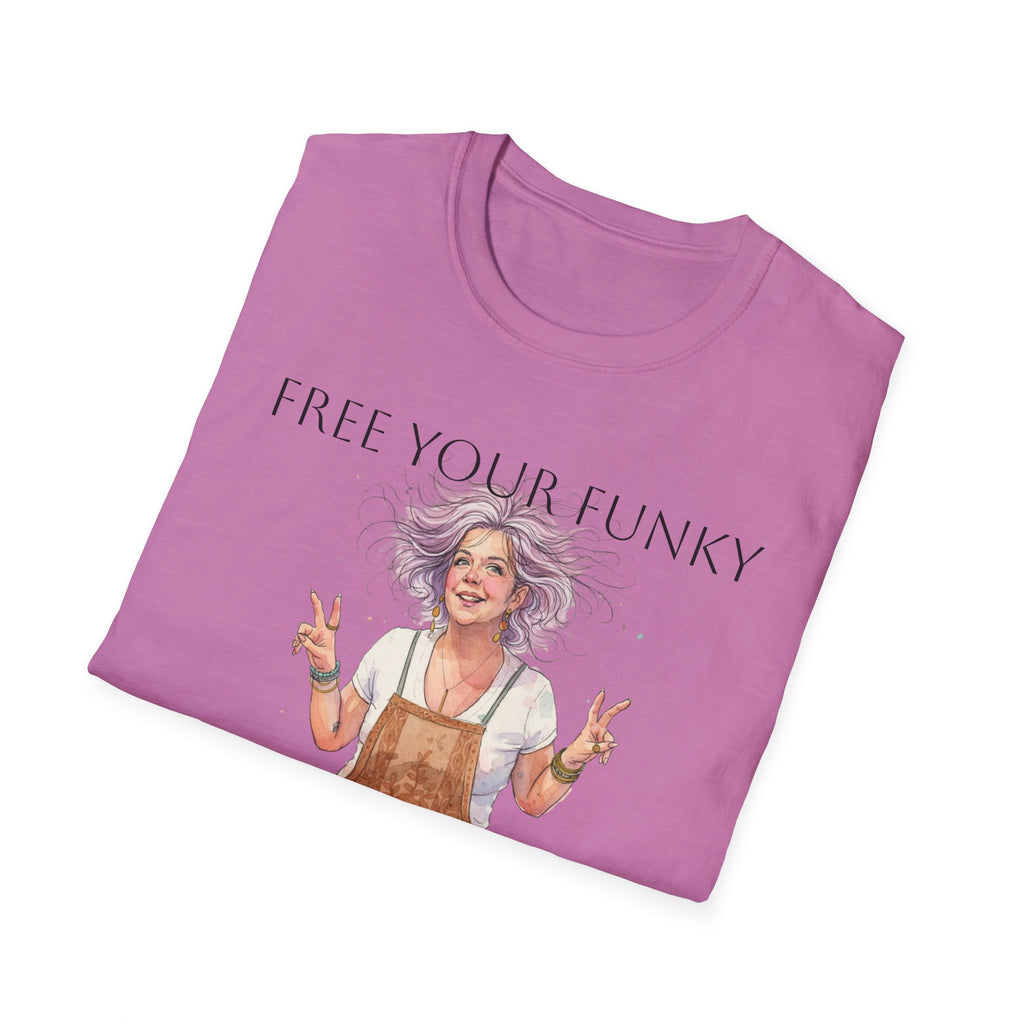 T-Shirt — “Free Your Funky” Peace-Sign Boho Woman Graphic Tee
