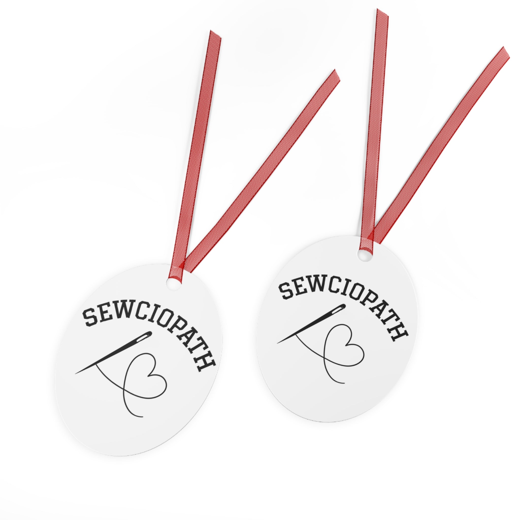 Sewciopath Metal Ornament - Perfect Gift for Sewing Enthusiasts