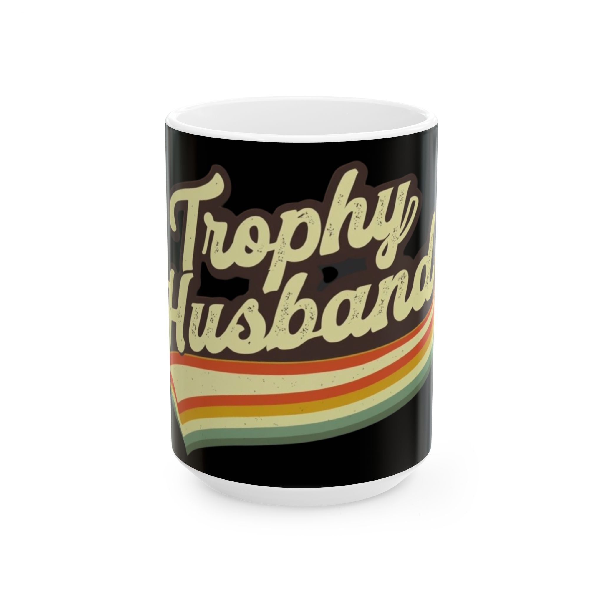 Trophy Husband Ceramic Mug, Fun Gift for Him, Perfect for Weddings, Anniversaries, Birthdays, Coffee Lover Gift, Retro Design