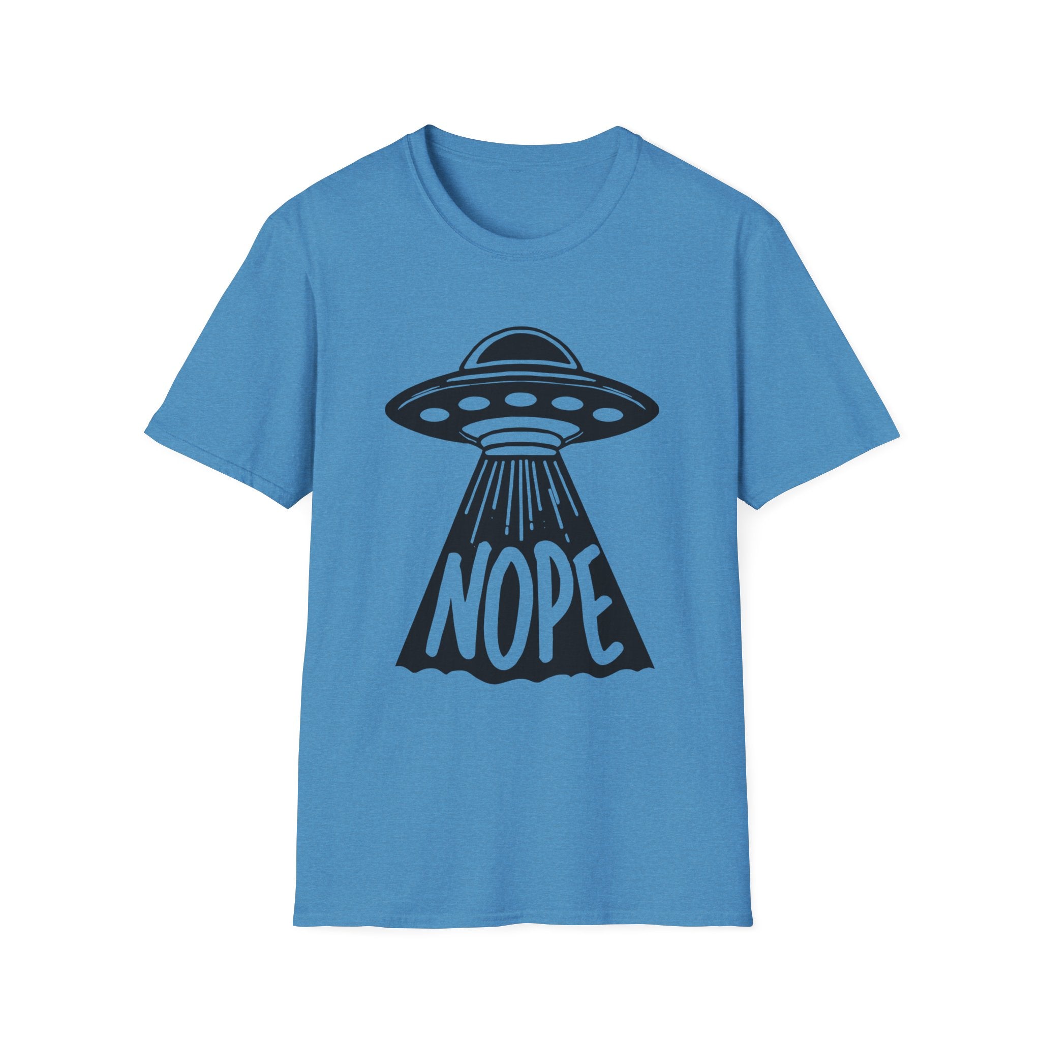 Extraterrestrials say Nope Unisex Softstyle T-Shirt - Funny Alien Design, UFO Lover Gift, Space Enthusiast Tee, Sci-Fi Graphic Shirt, Cosmic