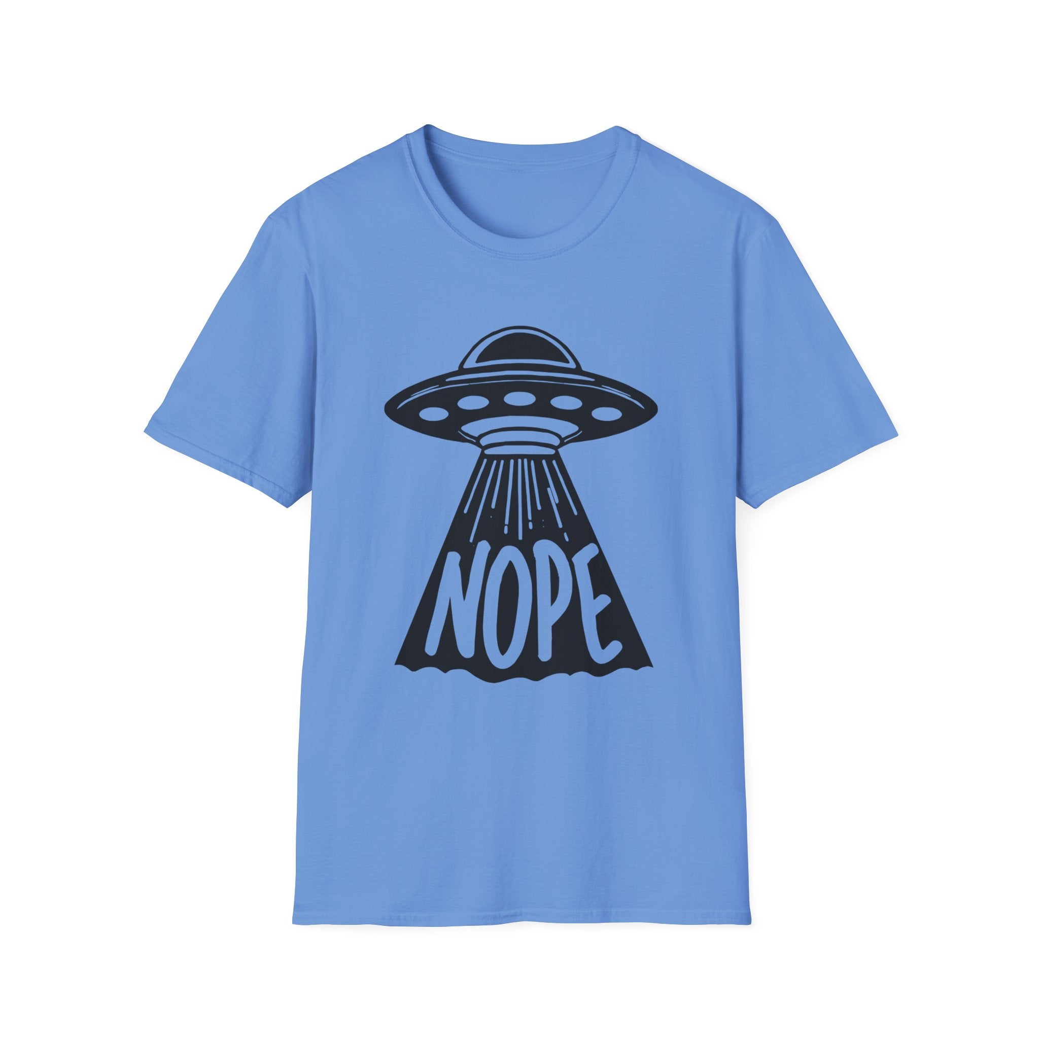 Extraterrestrials say Nope Unisex Softstyle T-Shirt - Funny Alien Design, UFO Lover Gift, Space Enthusiast Tee, Sci-Fi Graphic Shirt, Cosmic