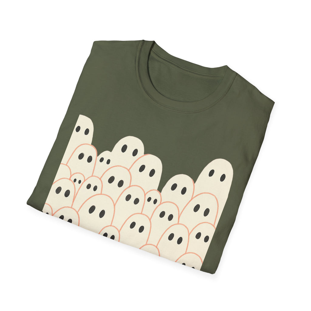 Ghost Spooky Cute Goth Halloween Unisex Softstyle T-Shirt, Halloween Shirt, Ghost Lover Gift, Halloween Costume, Halloween Party Tee, Gothic