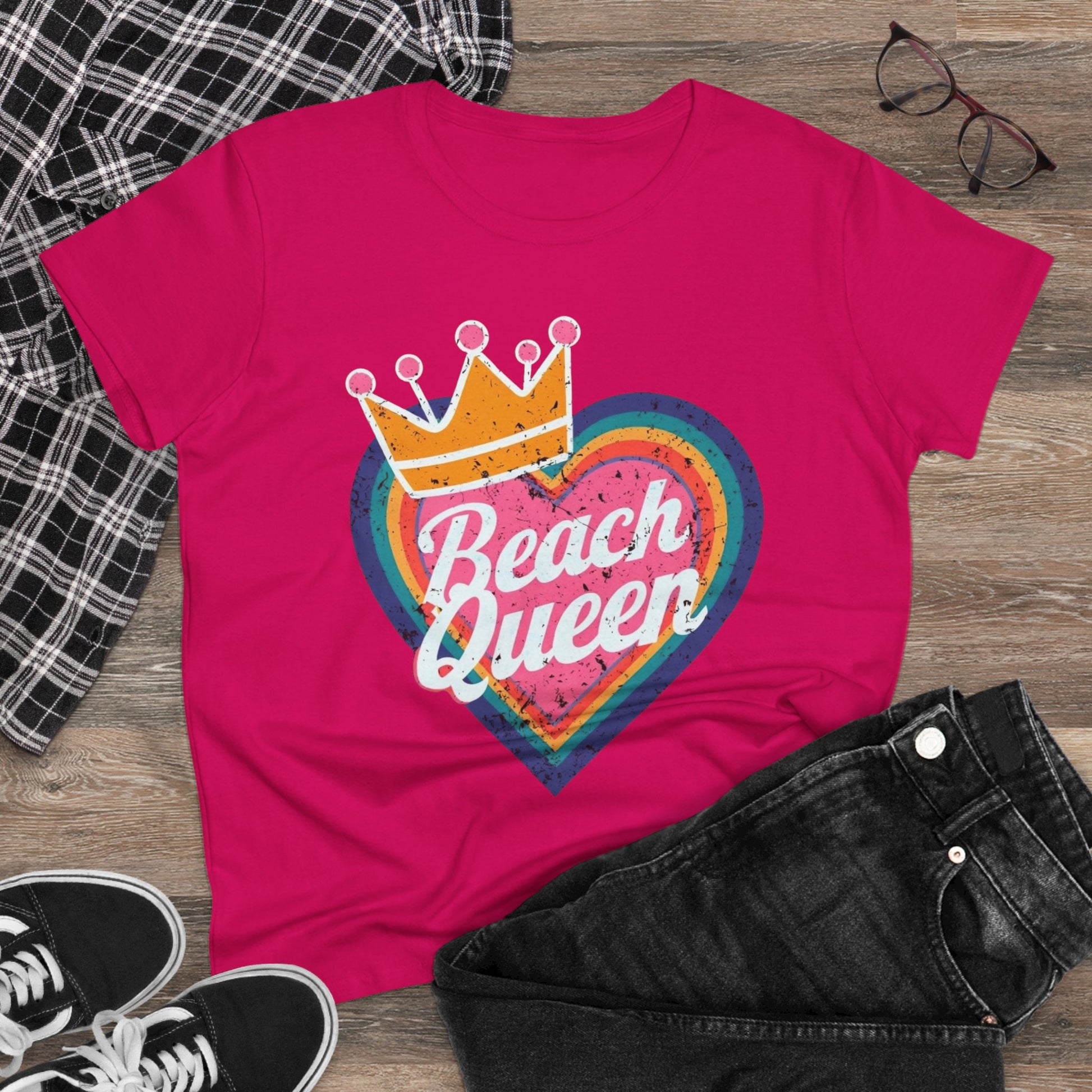 Beach Queen T-Shirt, Summer Vibes Tee, Vacation Shirt, Gift for Beach Lovers, Fun Retro Graphic Tee fun coastal tea for her