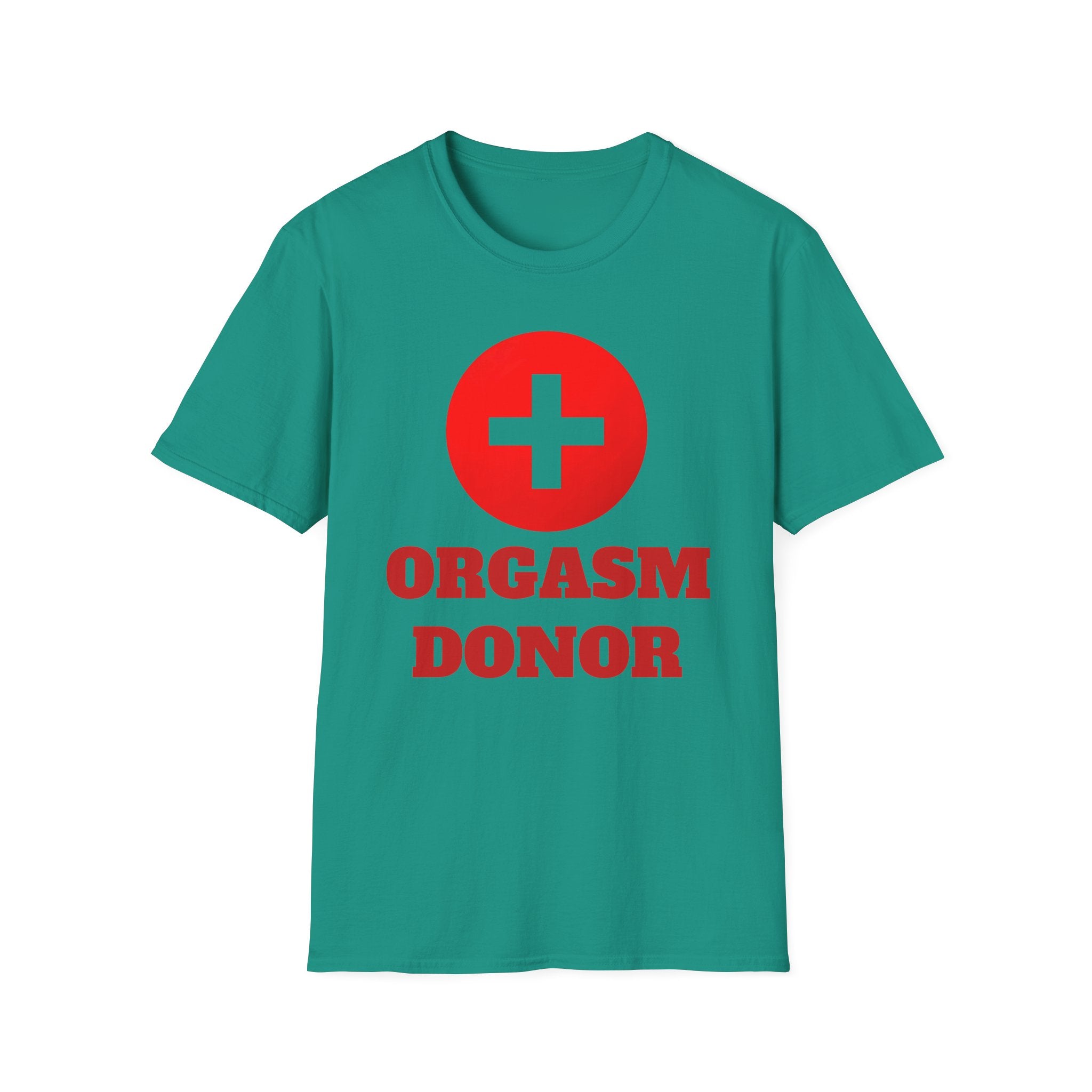 Funny Orgasm Donor Red Cross Unisex T-Shirt, Saving Lives Tee, Humorous Graphic Shirt, Naughty Gag Gift, Hilarious Adult Tee
