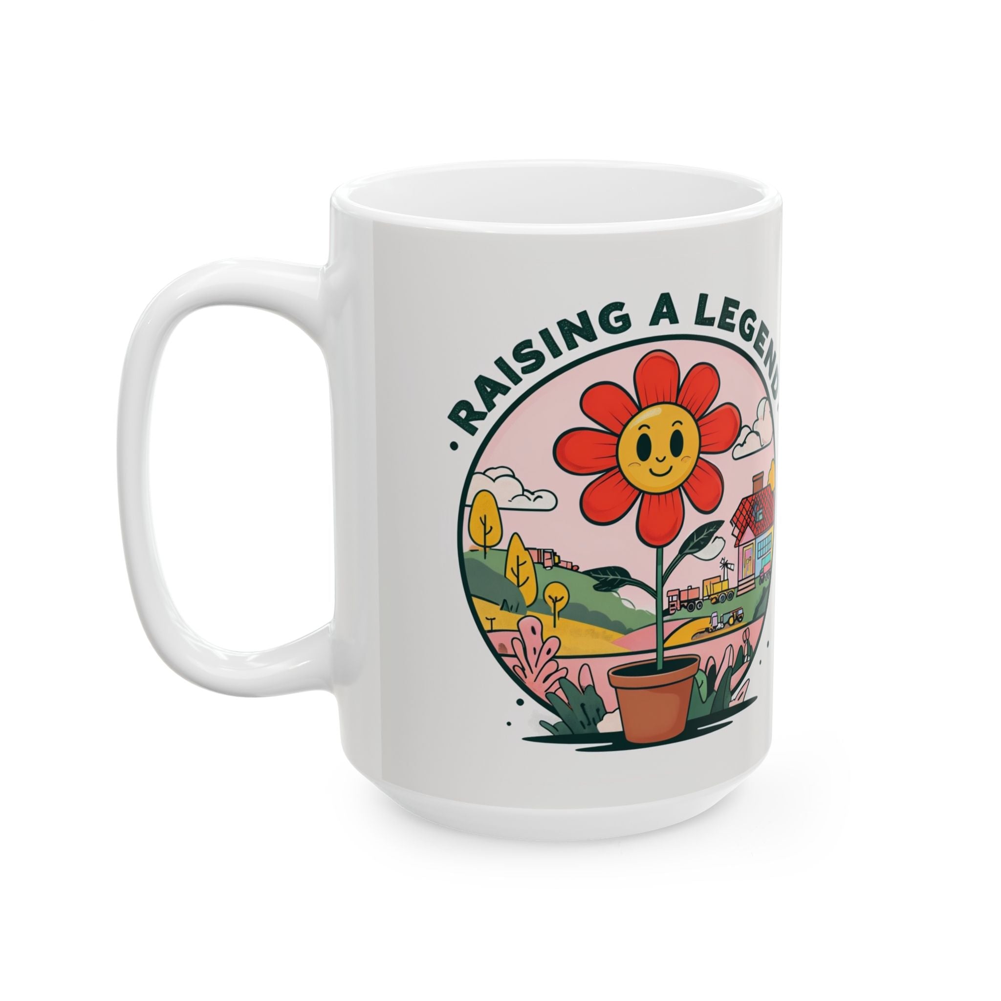 Raising a Legend Floral Ceramic Mug | Coffee Cup for Gardening Lovers, Mother's Day Gift, Personalization Option, Home Decor