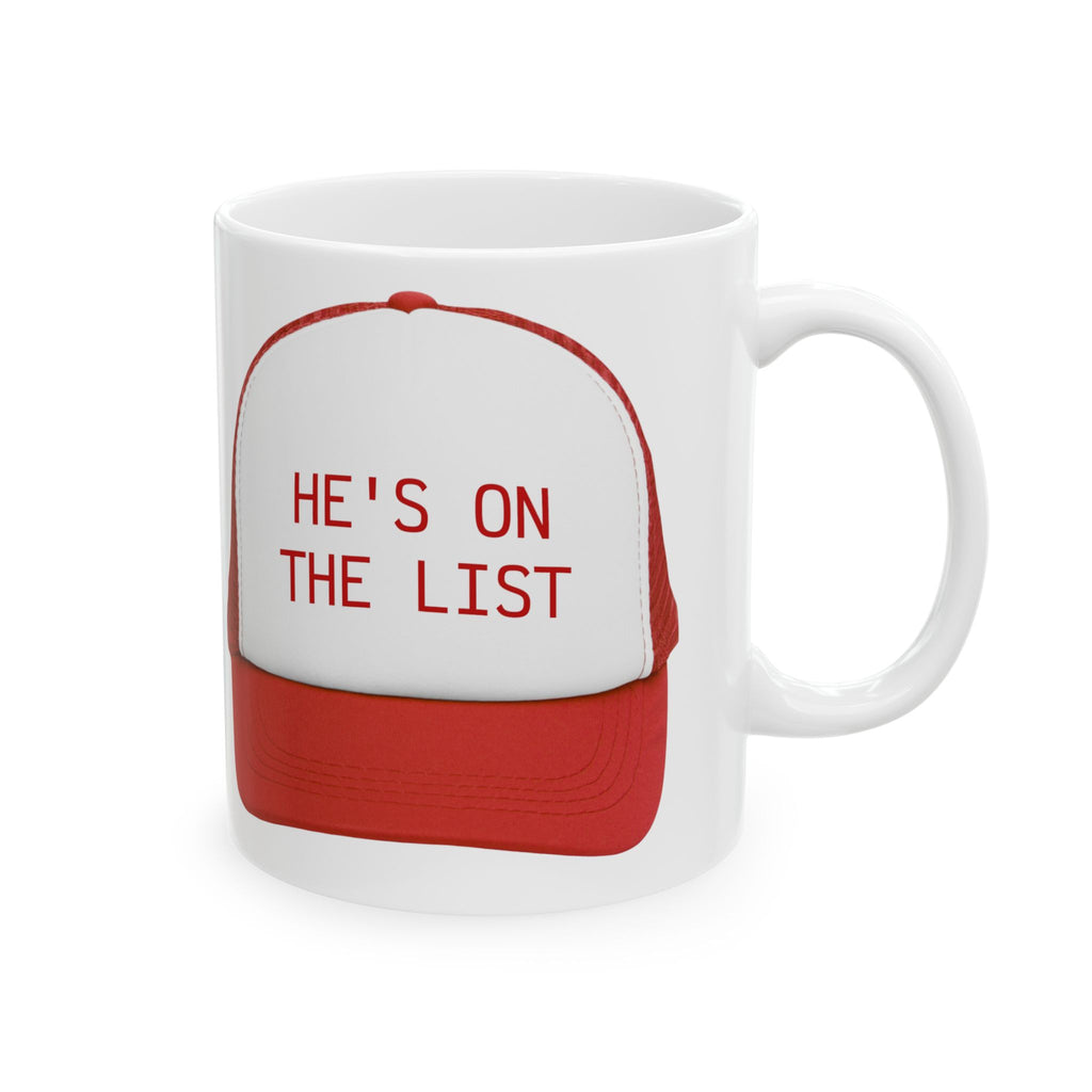 Ceramic Mug, He is on the List Anti Trump social justice activist gift Epstein List, 11oz 15oz, Resist Equality Feminist Gift Mug,