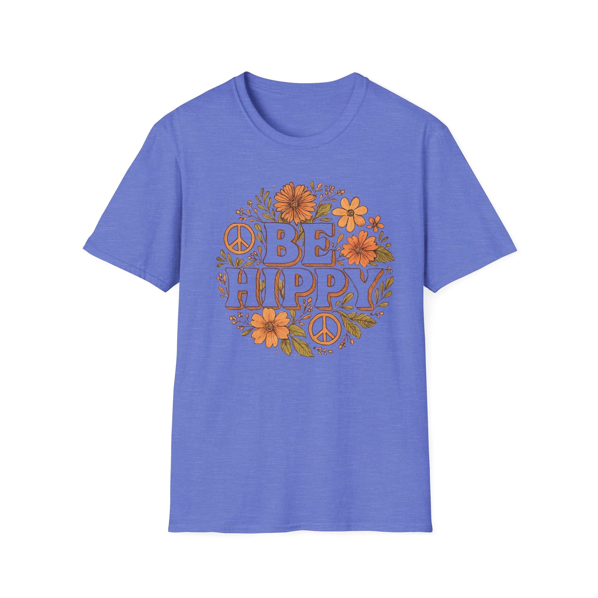 Be Hippy Happy T-Shirt, Boho Tee, Groovy Shirt, Positive Vibes Top, Unisex T Shirt for Men and Women, Be Hippy Be Happy Design