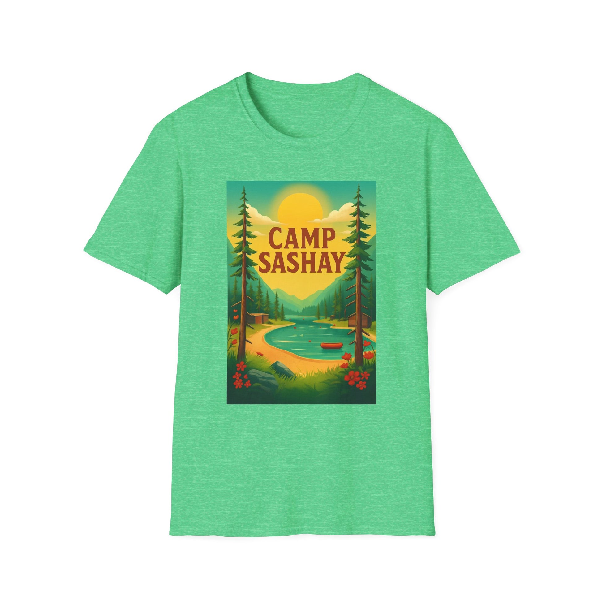 Camp Sashay carnival Unisex Softstyle T-Shirt, Vintage Camping Tee, Outdoor Adventure Shirt, Summer Vibes T-Shirt, Gift for Nature Lovers