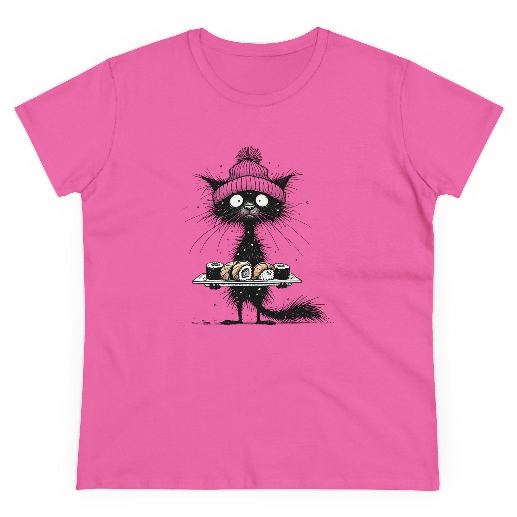 Sushi Cat Tee, Cute Cat Shirt, Funny Animal T-Shirt, Women's Graphic Tee, Kawaii Cat Top, Japanese Food Lover Gift