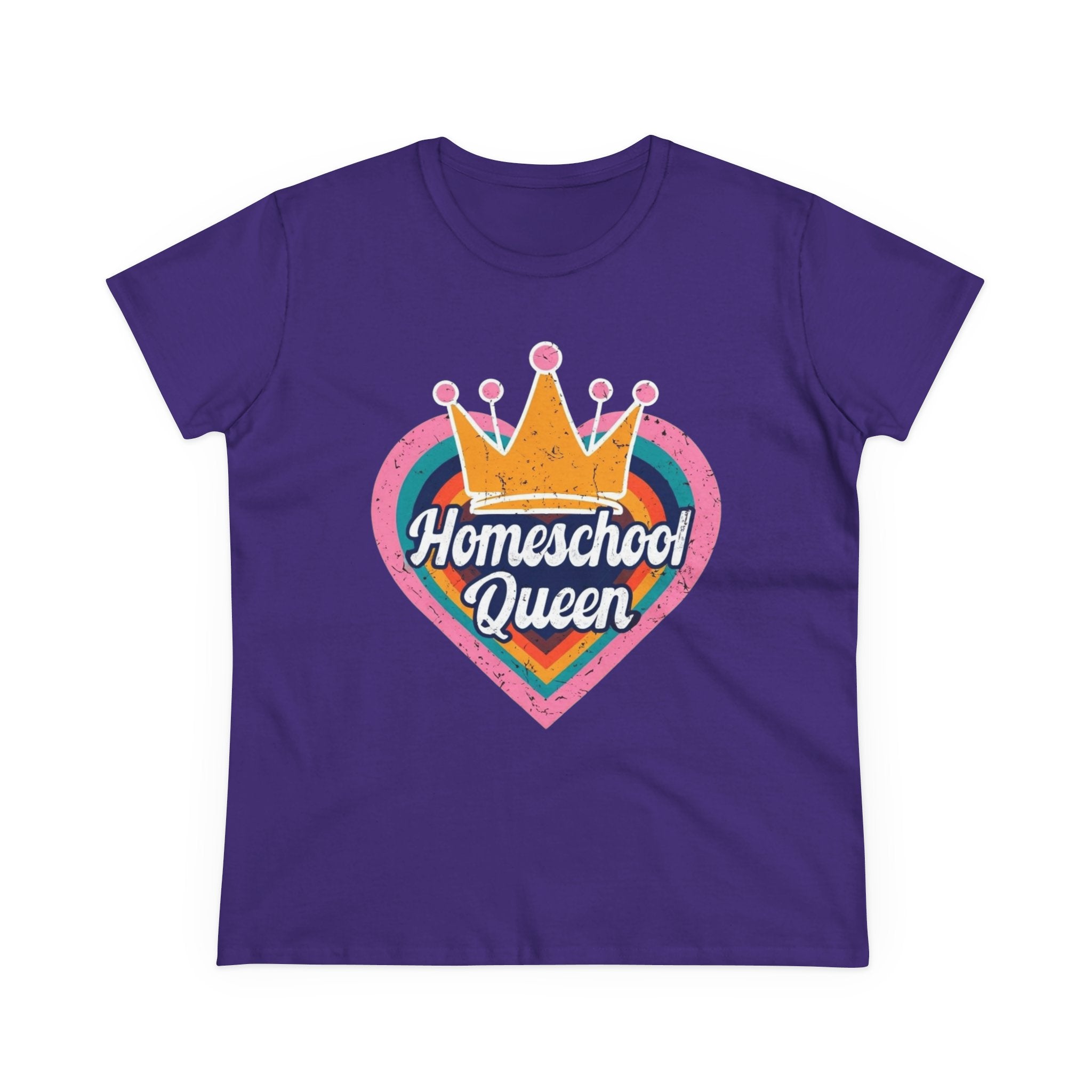 Homeschool Queen Cotton Tee, Cute Tee for Moms, Colloquial Gift for Homeschoolers, Fun Educational Apparel, Perfect for Back to School