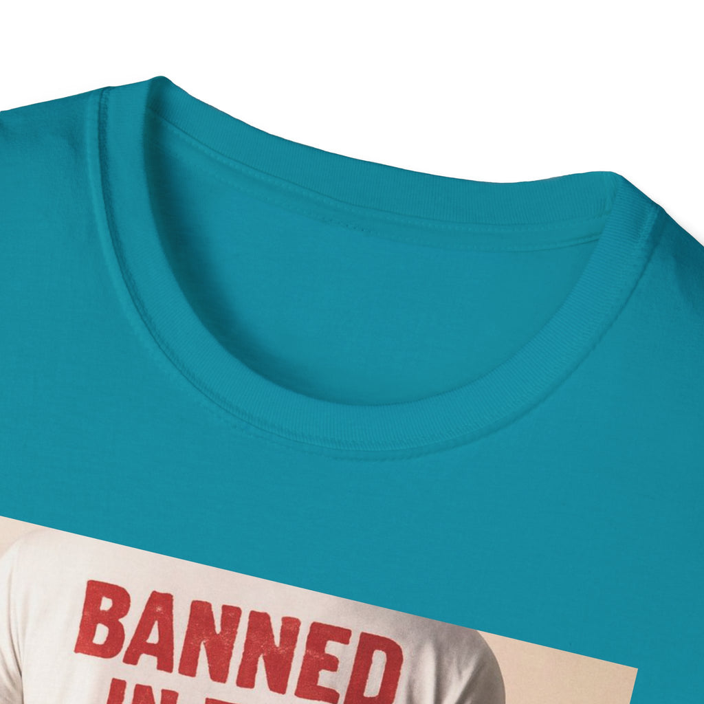 Banned in the USA Political Activist T-Shirt, Liberal Tee, Anti-Trump Christmas Gift, Unisex Softstyle Shirt Kimmel Colbert socia justice