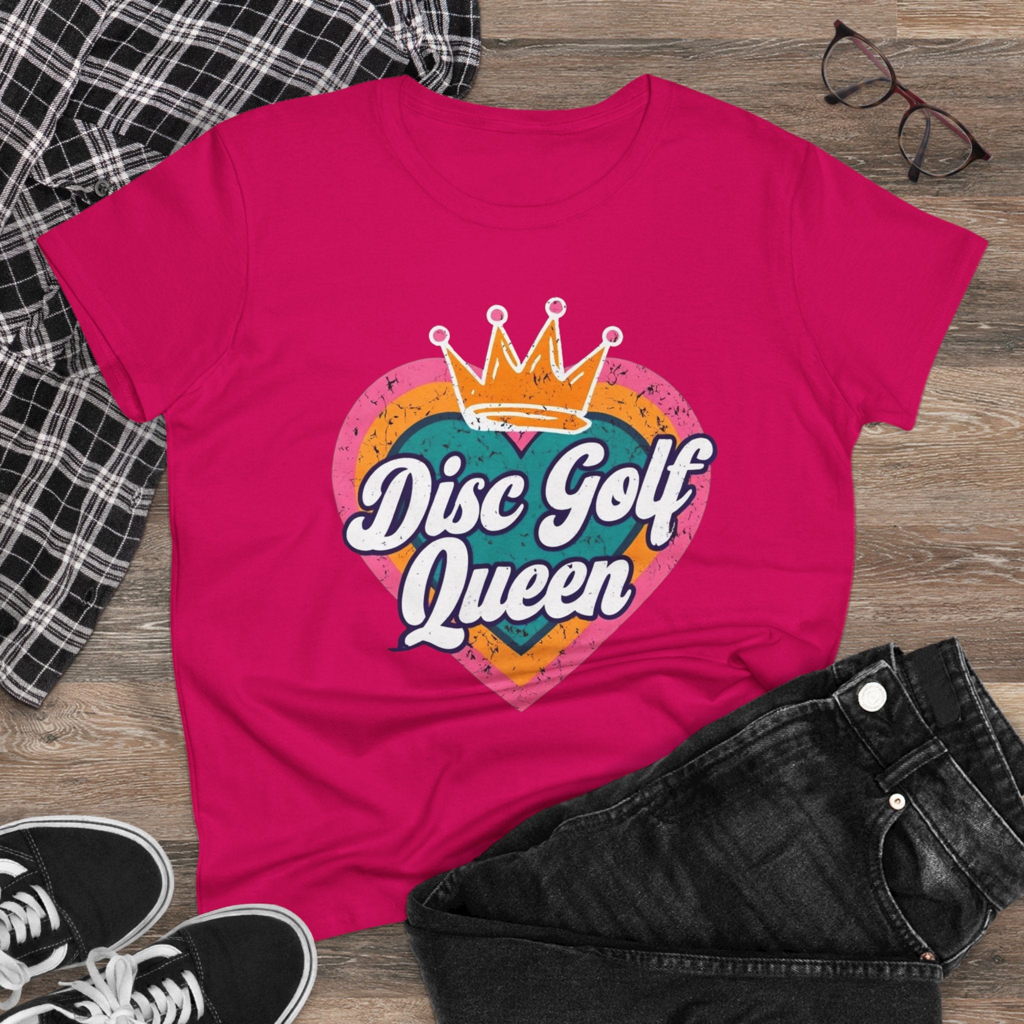 Disc Golf Queen Women's Tee, Fun Disc Golf T-Shirt, Sporty Graphic Tee, Gift for Disc Golf Lovers, Casual Outfit, Summer Wardrobe