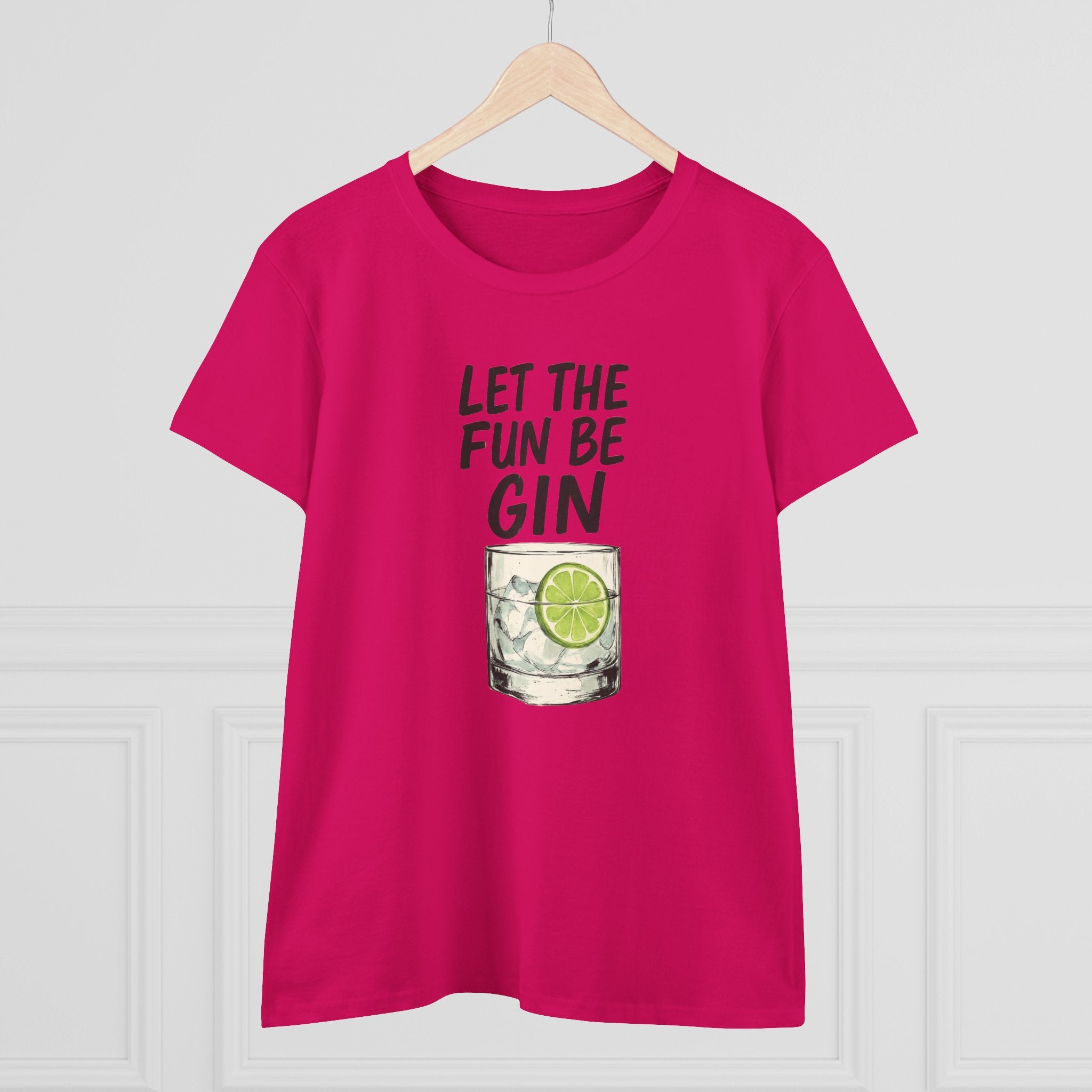 Let the Fun Be Gin Summer Party Cocktail Gift, Womans Tee, Graphic Top, Cotton Shirt, Funny Drinking Tee Gin and Tonic