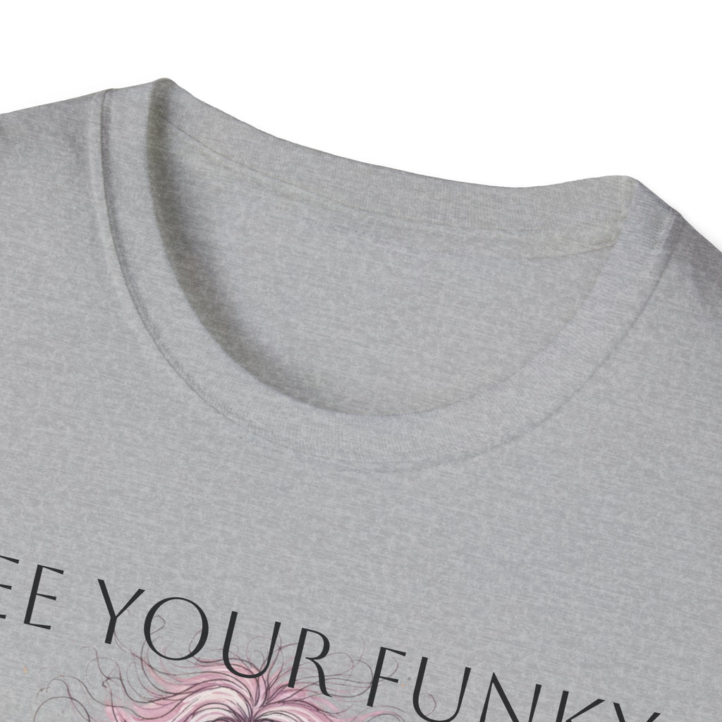 T-Shirt — “Free Your Funky” Peace-Sign Boho Woman Graphic Tee