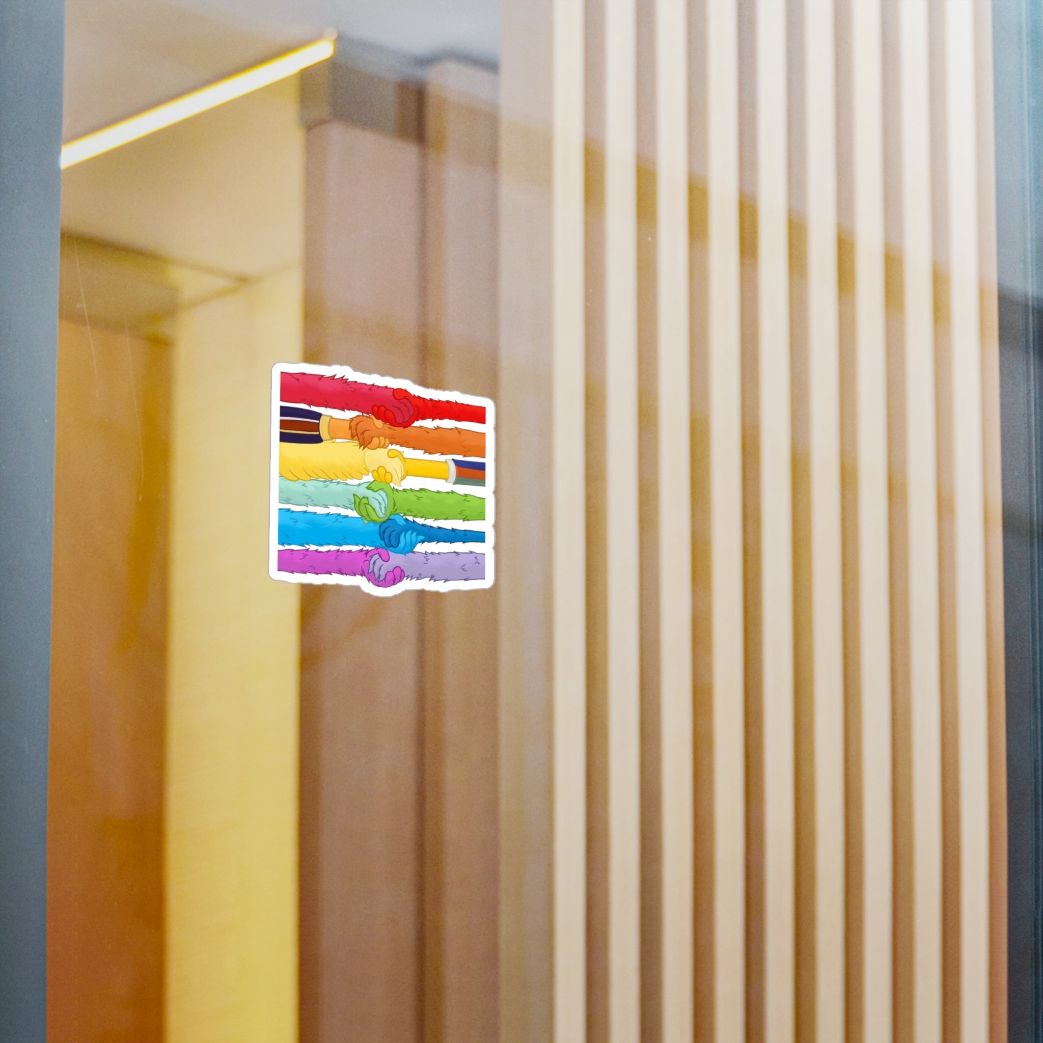 Kindness and diversity matter! Colorful Pride LGBTQ+ anti trump  Colorful Handshake Vinyl Decals, Stickers, Laptop Pride, Friendship Gifts