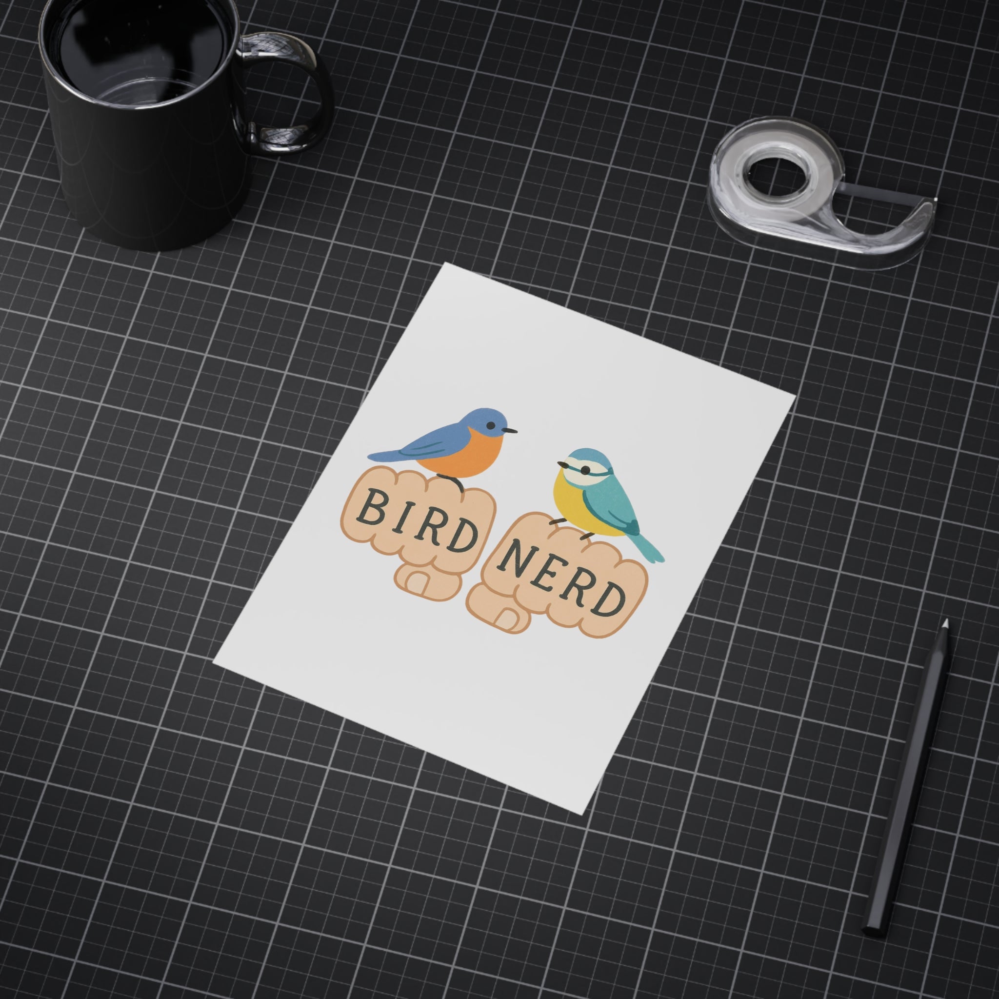 Bird Nerd Unframed Prints, Nature Lover Artwork, Bird Decor, Gift for Birdwatchers, Cute Wall Art for Home Birding gift knuckle, tattoos