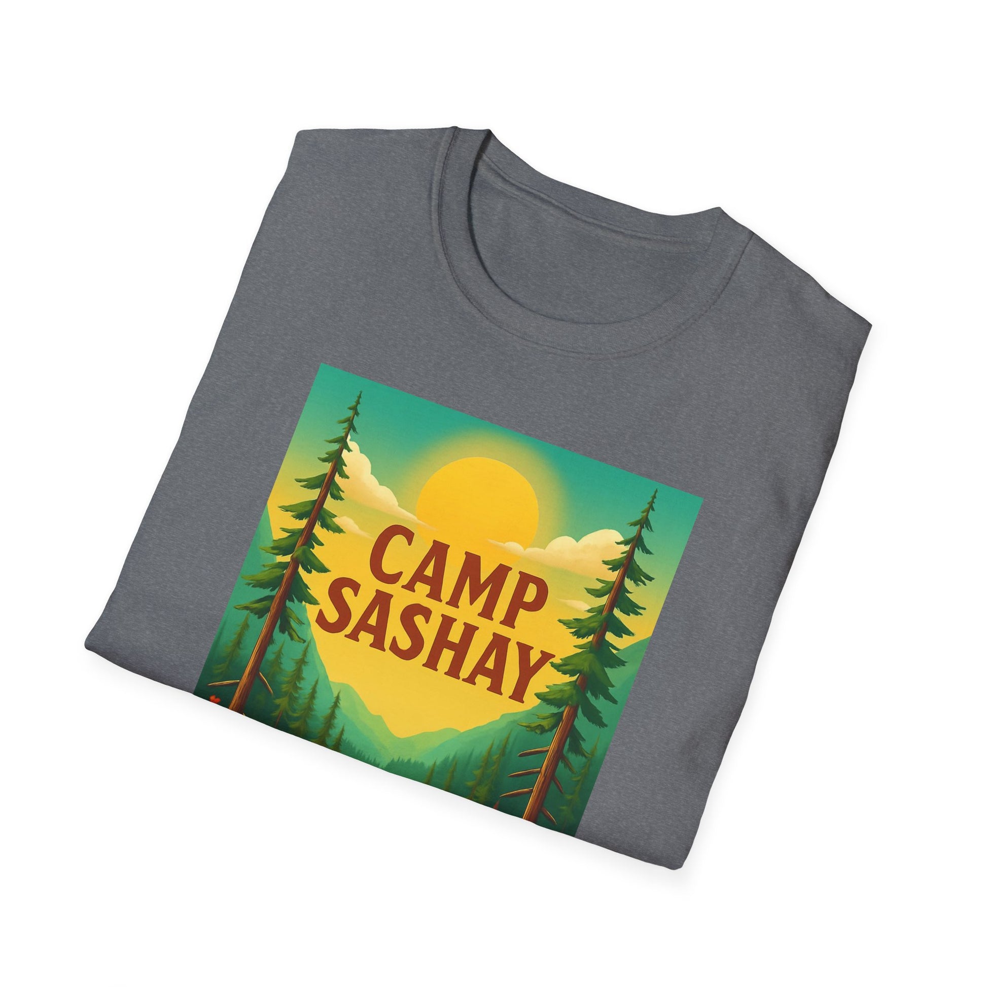 Camp Sashay carnival Unisex Softstyle T-Shirt, Vintage Camping Tee, Outdoor Adventure Shirt, Summer Vibes T-Shirt, Gift for Nature Lovers