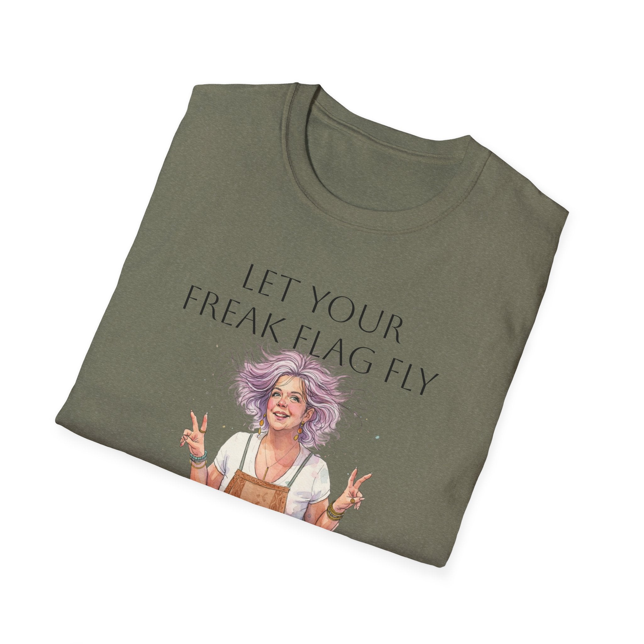 T‑Shirt — "Let Your Freak Flag Fly" Boho Artist Graphic Tee