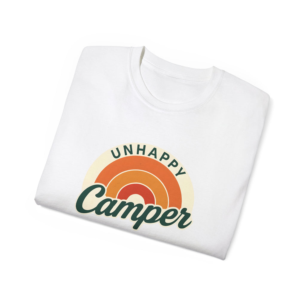 Unisex Tee for Campers: Unhappy Wanderer Adventure Gift Shirt, Hiking Outdoor Camping Apparel, Outdoorsy Nature Lover Top, Wanderlust Tee,