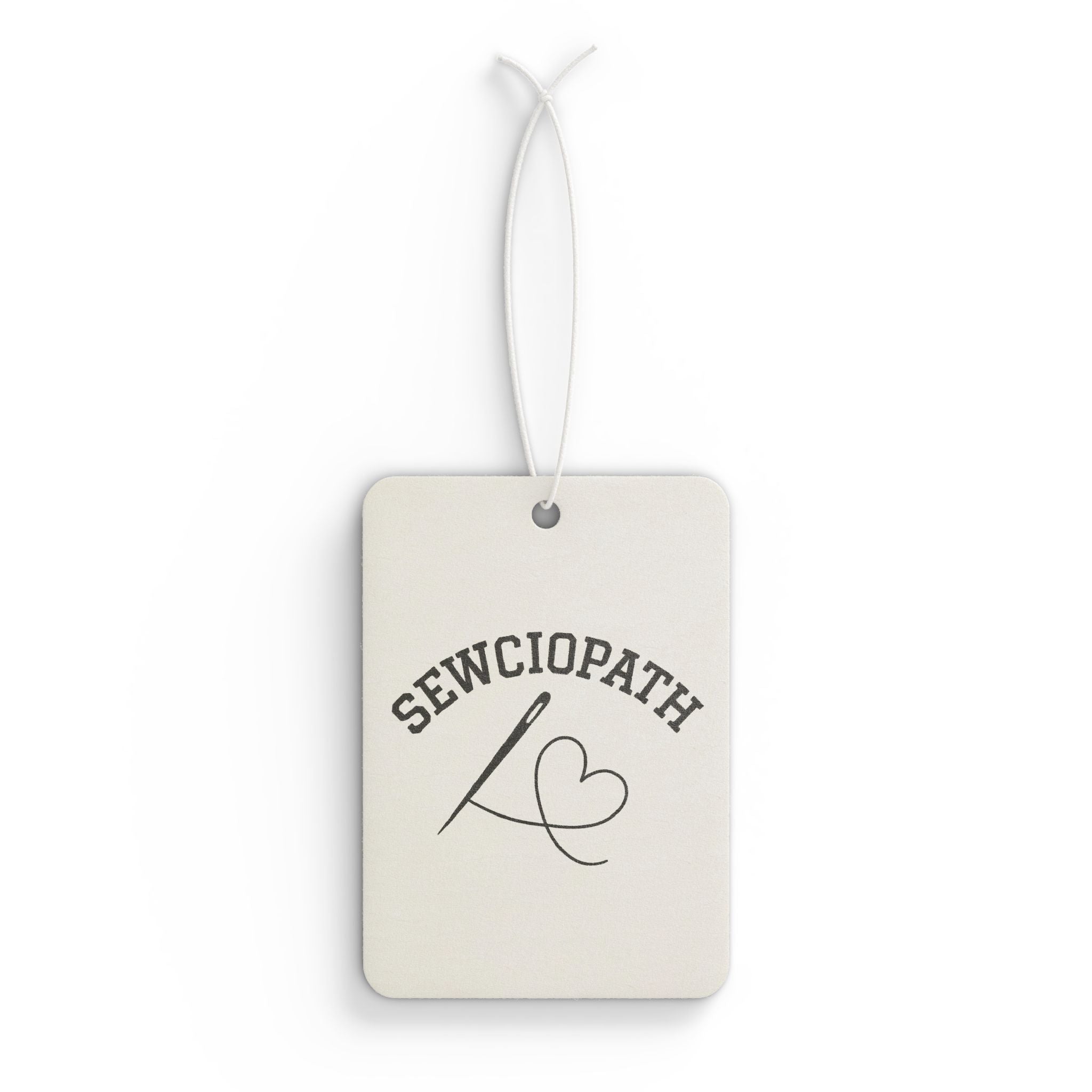 Sewciopath Car Air Freshener – Funny Sewing Lover Air Freshener with Needle & Heart Design