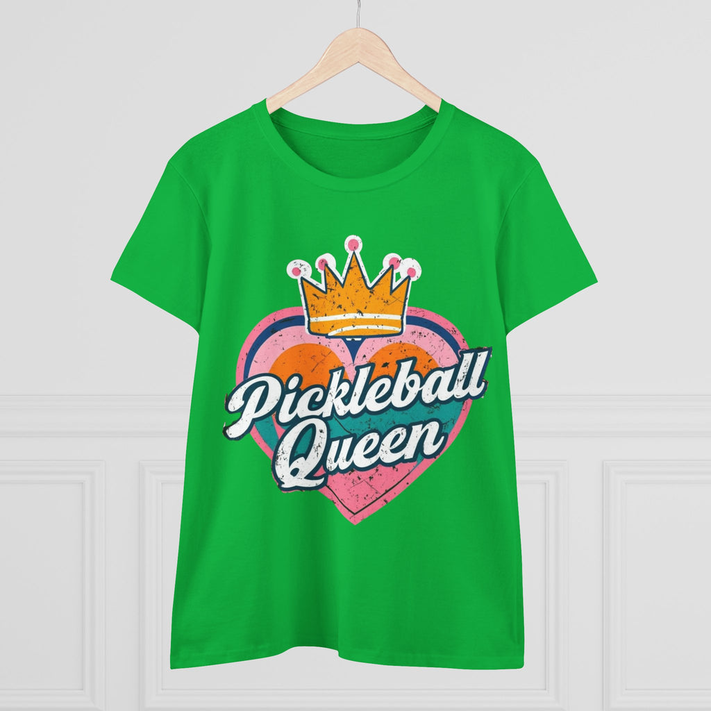 Pickleball Queen Cotton Tee - Perfect for Sports Lovers, Gifts for Her, Summer Fun, Activewear, Casual Style crown paddle queen