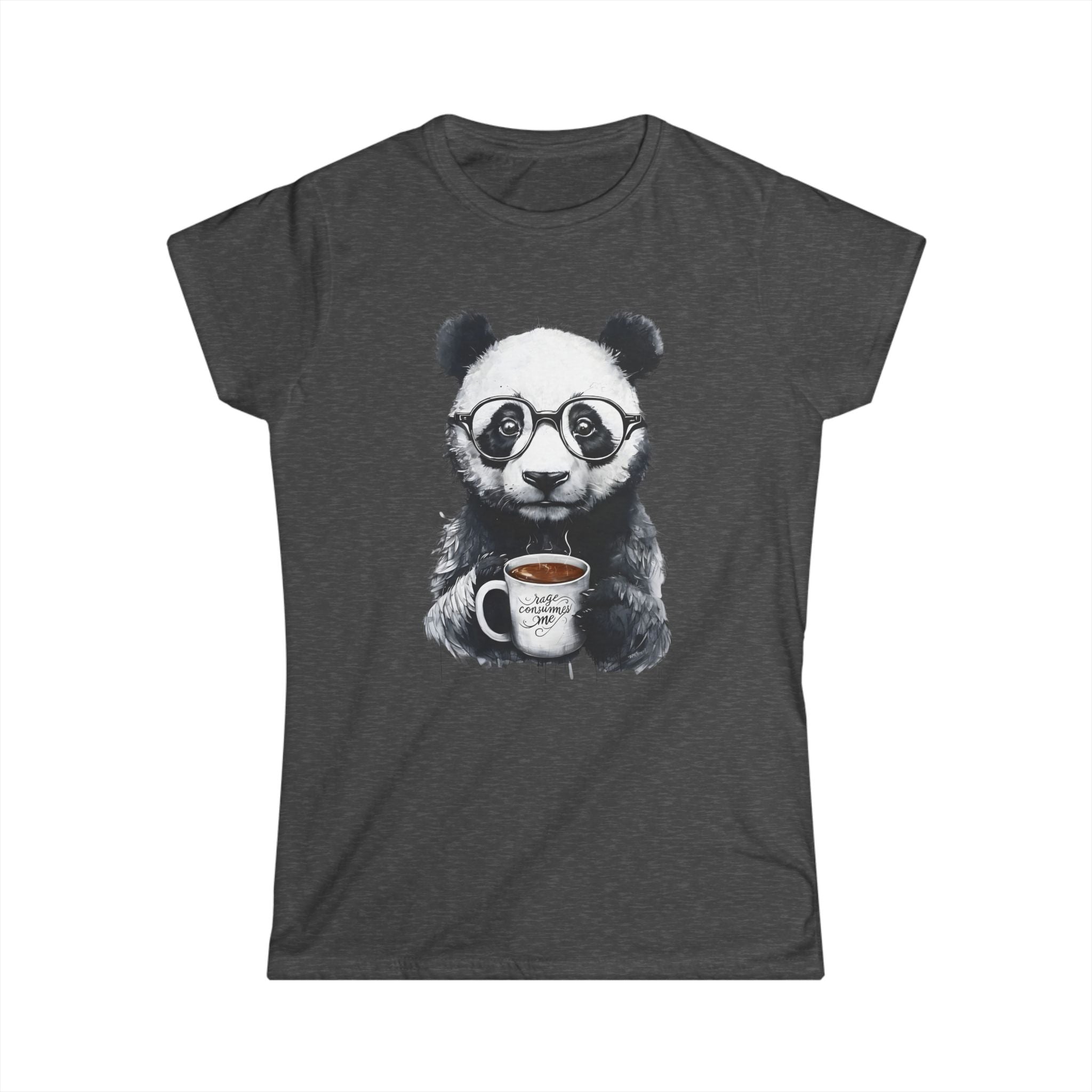 Rage consumes me panda T-Shirt, Women's Graphic Tee, Softstyle Top, Cute Animal Shirt, Funny Panda Gift