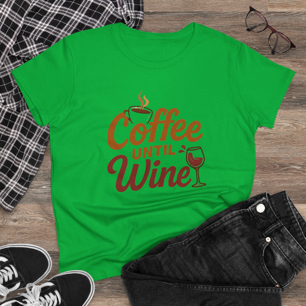 Coffee until wine tshirt coffee lovers wine lovers gift for her cozy, Women's Tee, Graphic Tee, Coffee Shirt, Wine Shirt, Funny Shirt