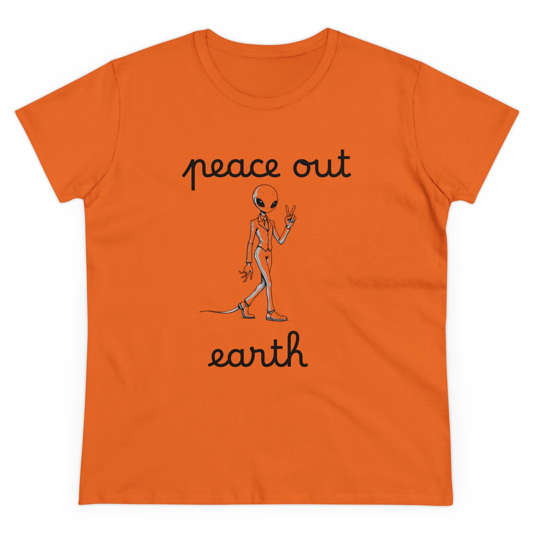 T-Shirt, Peace Out Earth design, Women's Graphic Tee, Casual Shirt, Soft Cotton Top, Boho Style Clothing